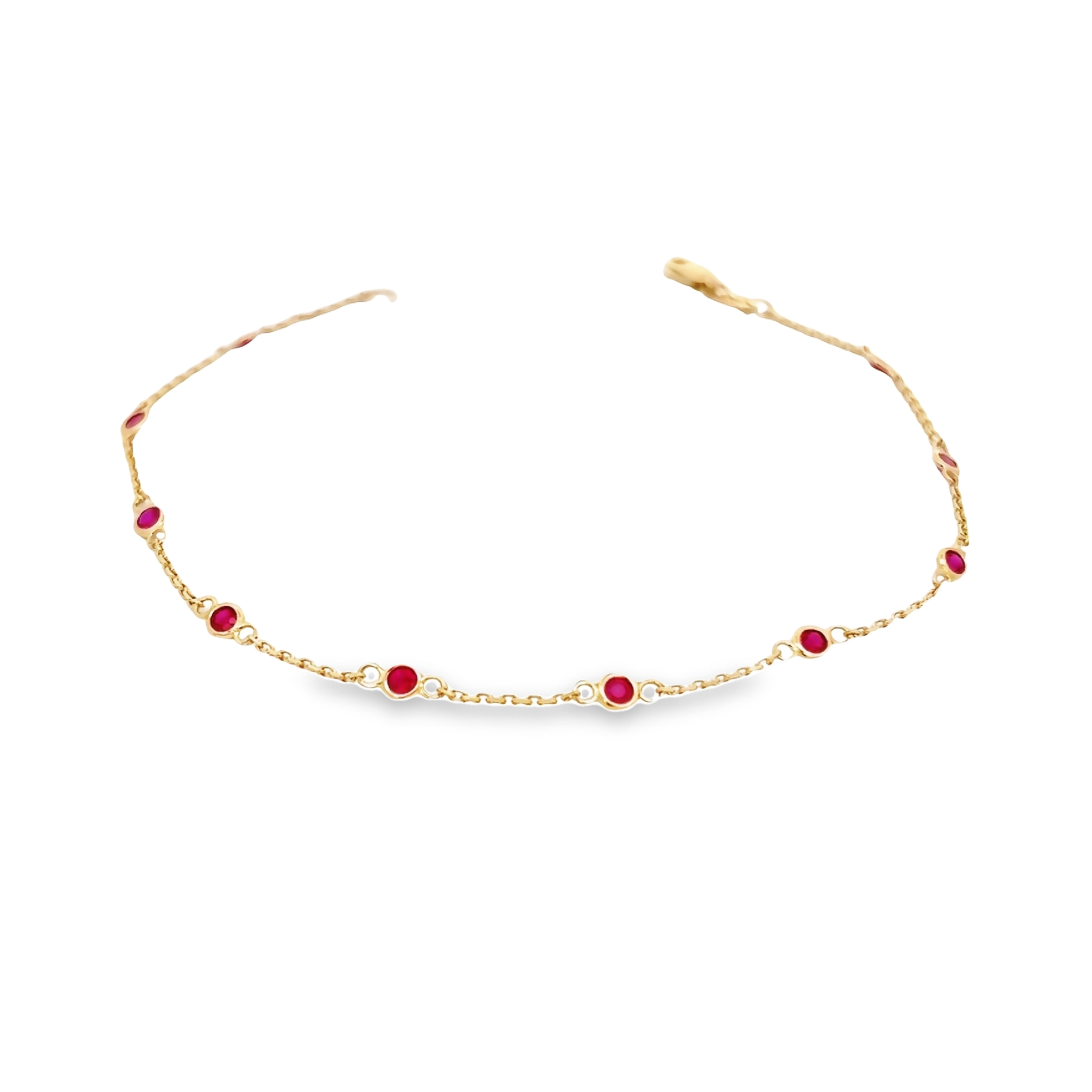 14k Yellow Gold Ruby Bracelet