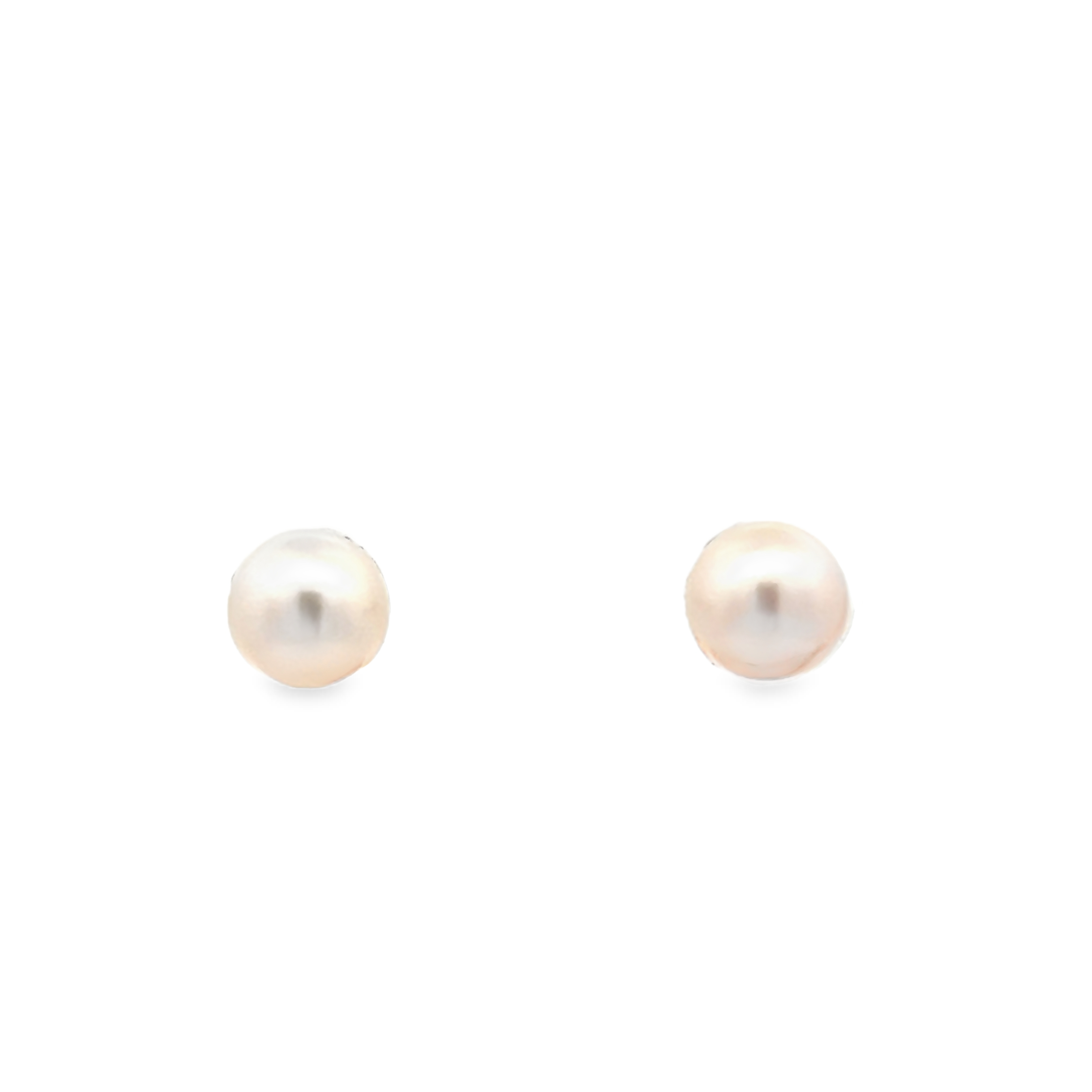 14k White Gold Pearl Stud Earrings