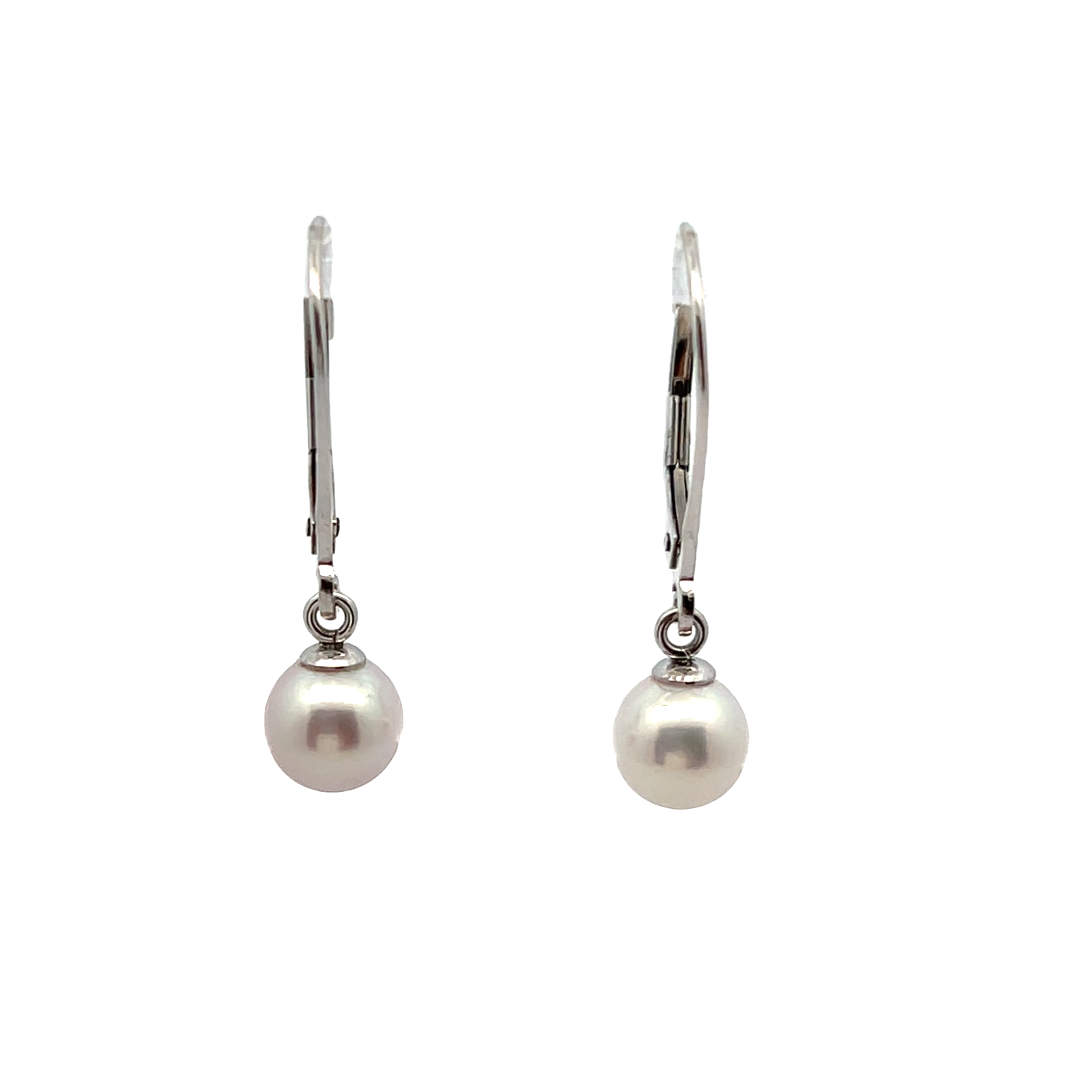 14k White Gold Pearl Earrings