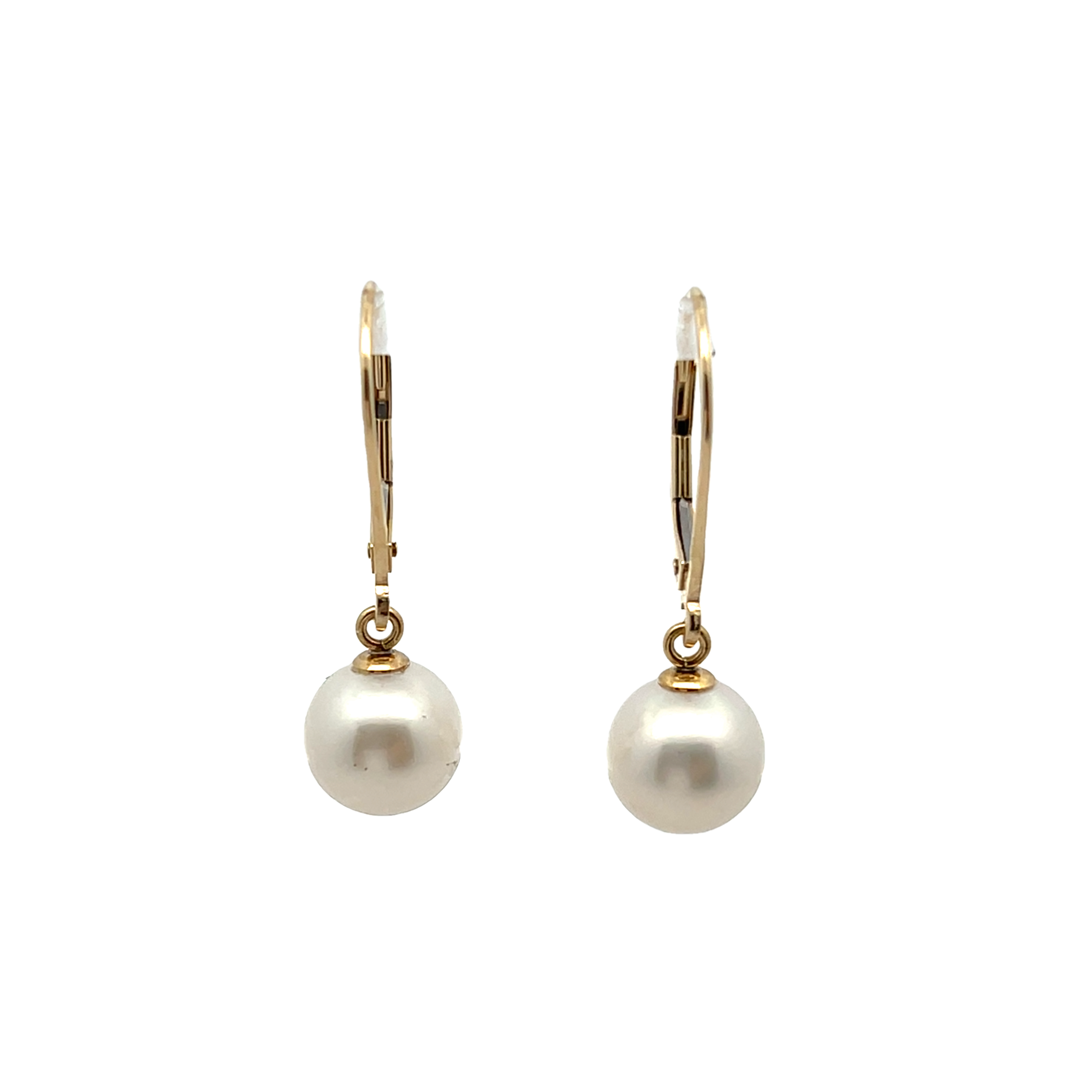 14k Yellow Gold Pearl Earrings