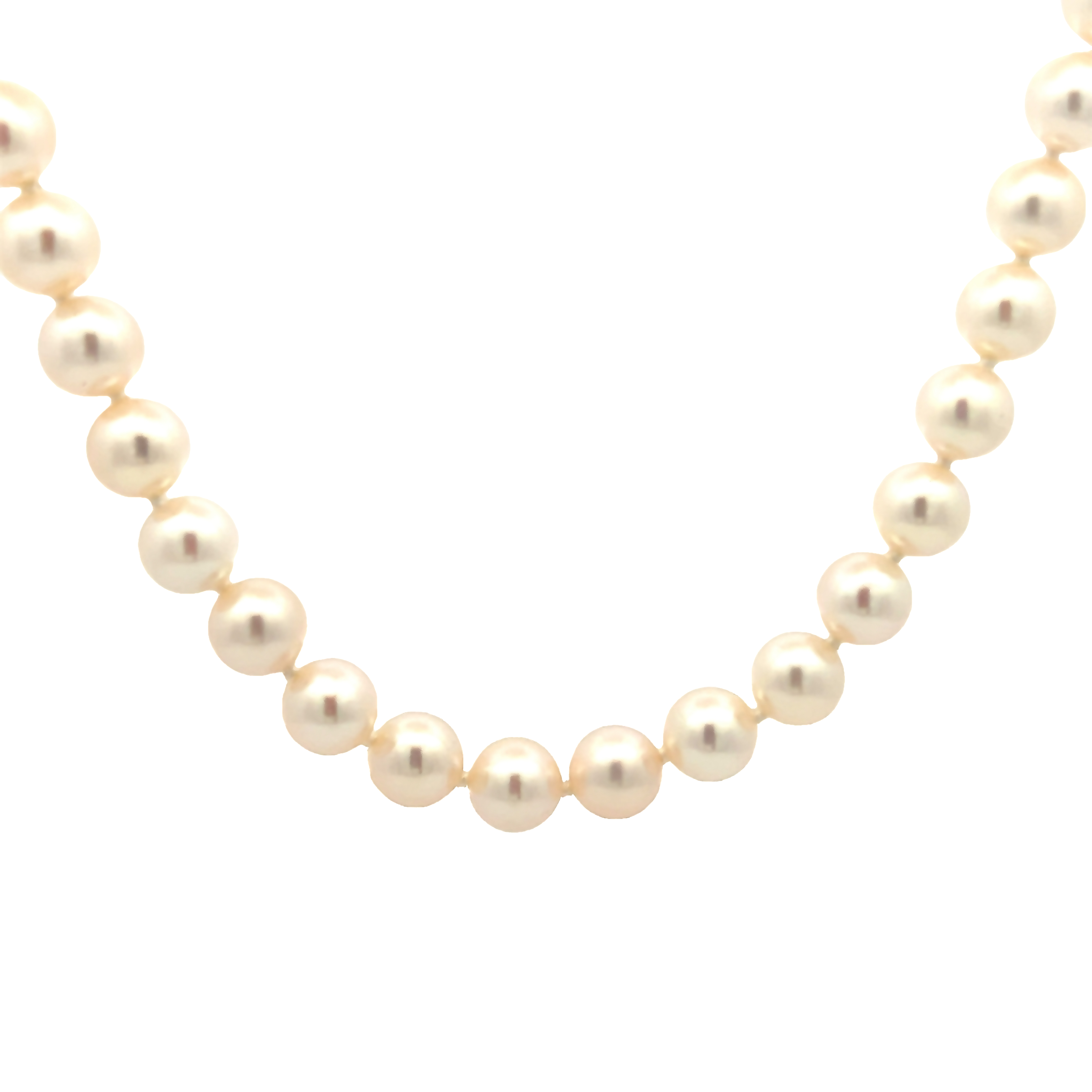 14k White Gold Clasp Pearl Strand Necklace