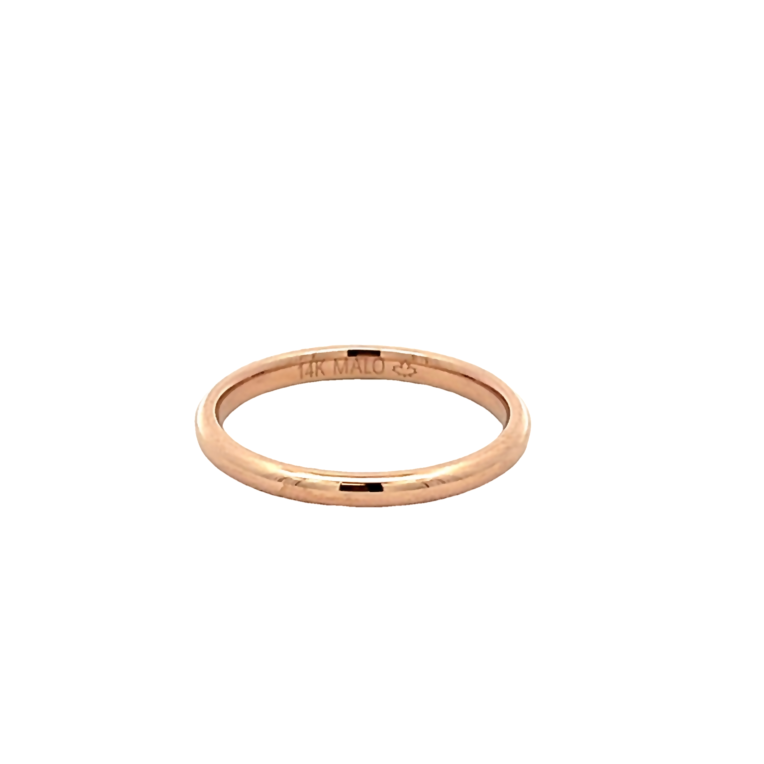 2mm 14k Rose Gold Wedding Band