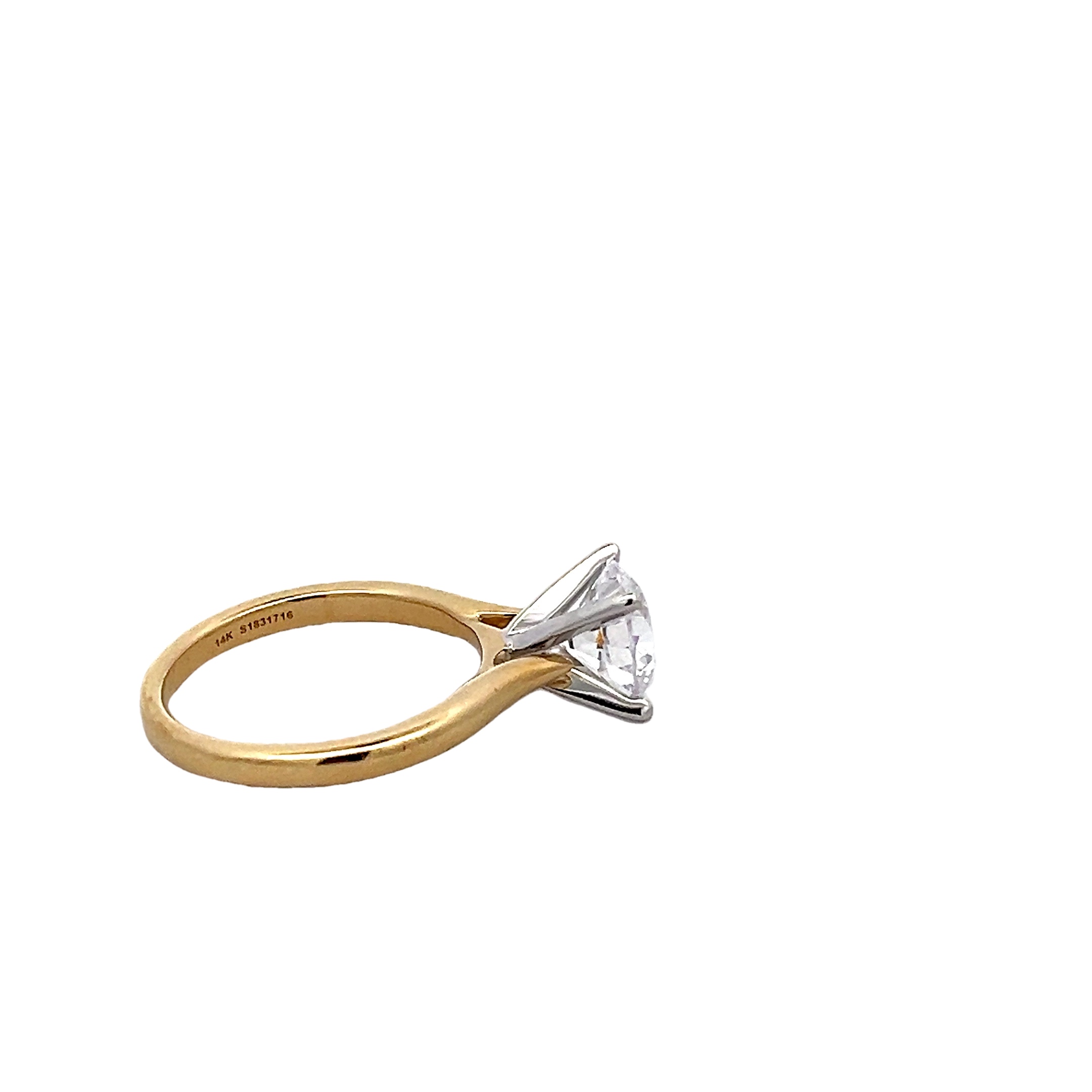 14k Yellow Gold Solitaire Semi Mount Engagement Ring