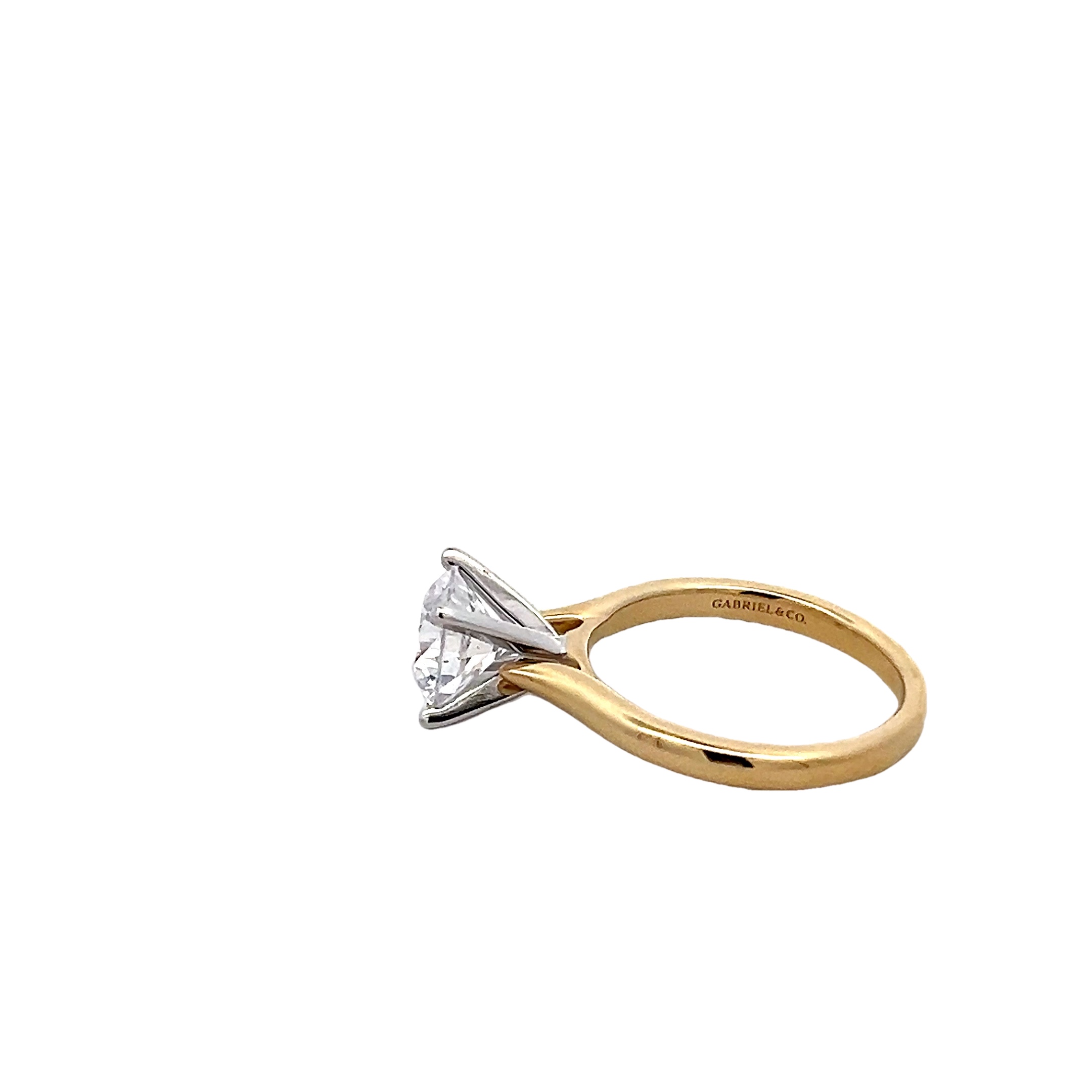 14k Yellow Gold Solitaire Semi Mount Engagement Ring