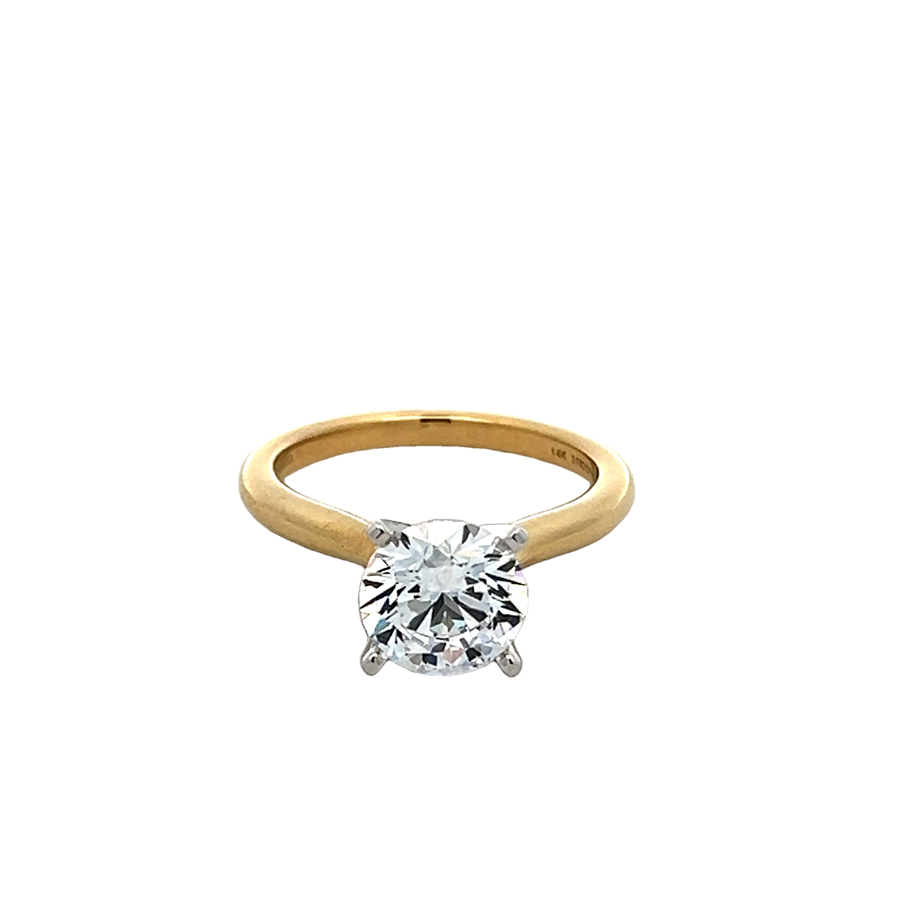 14k Yellow Gold Solitaire Semi Mount Engagement Ring