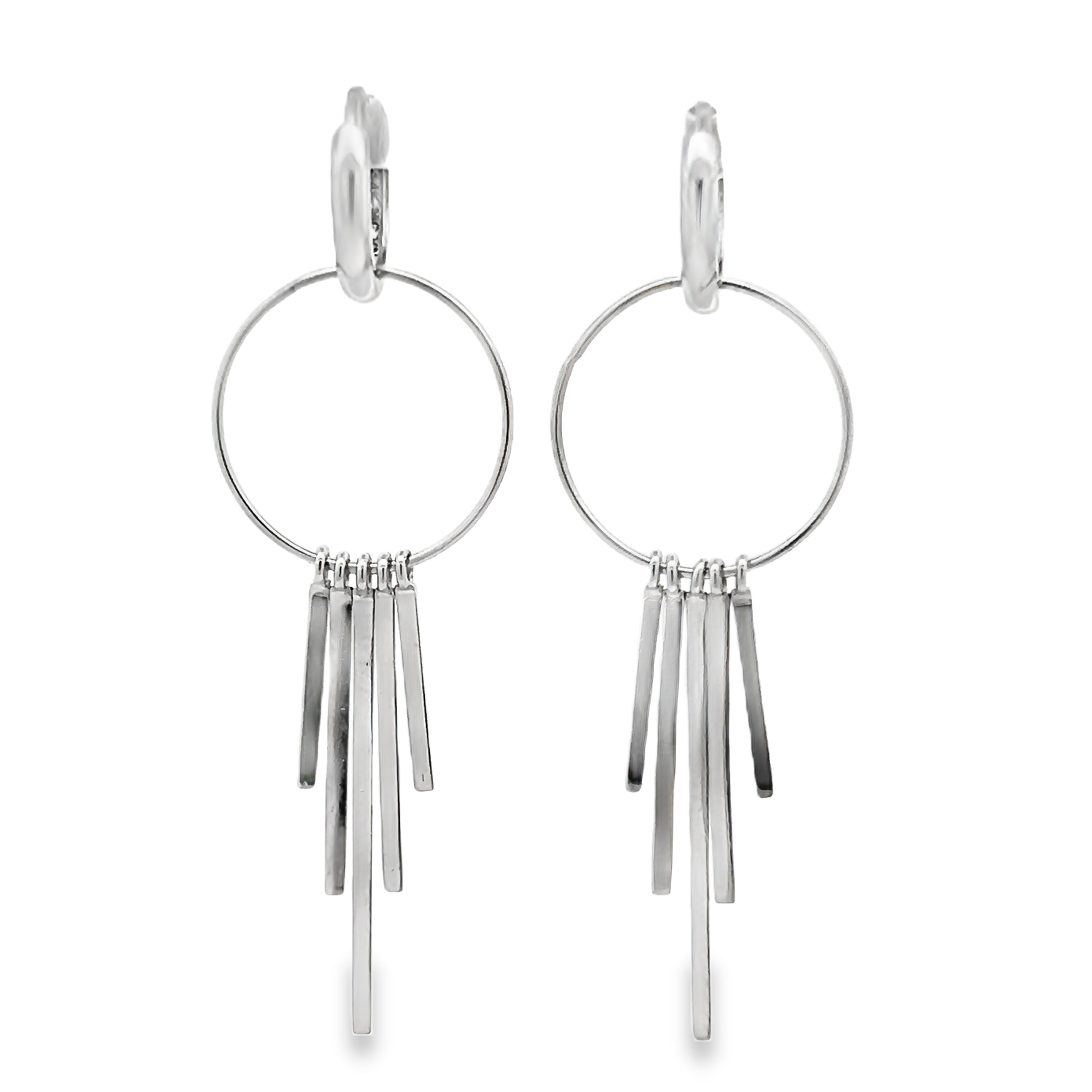 14k White Gold Dangle Earrings