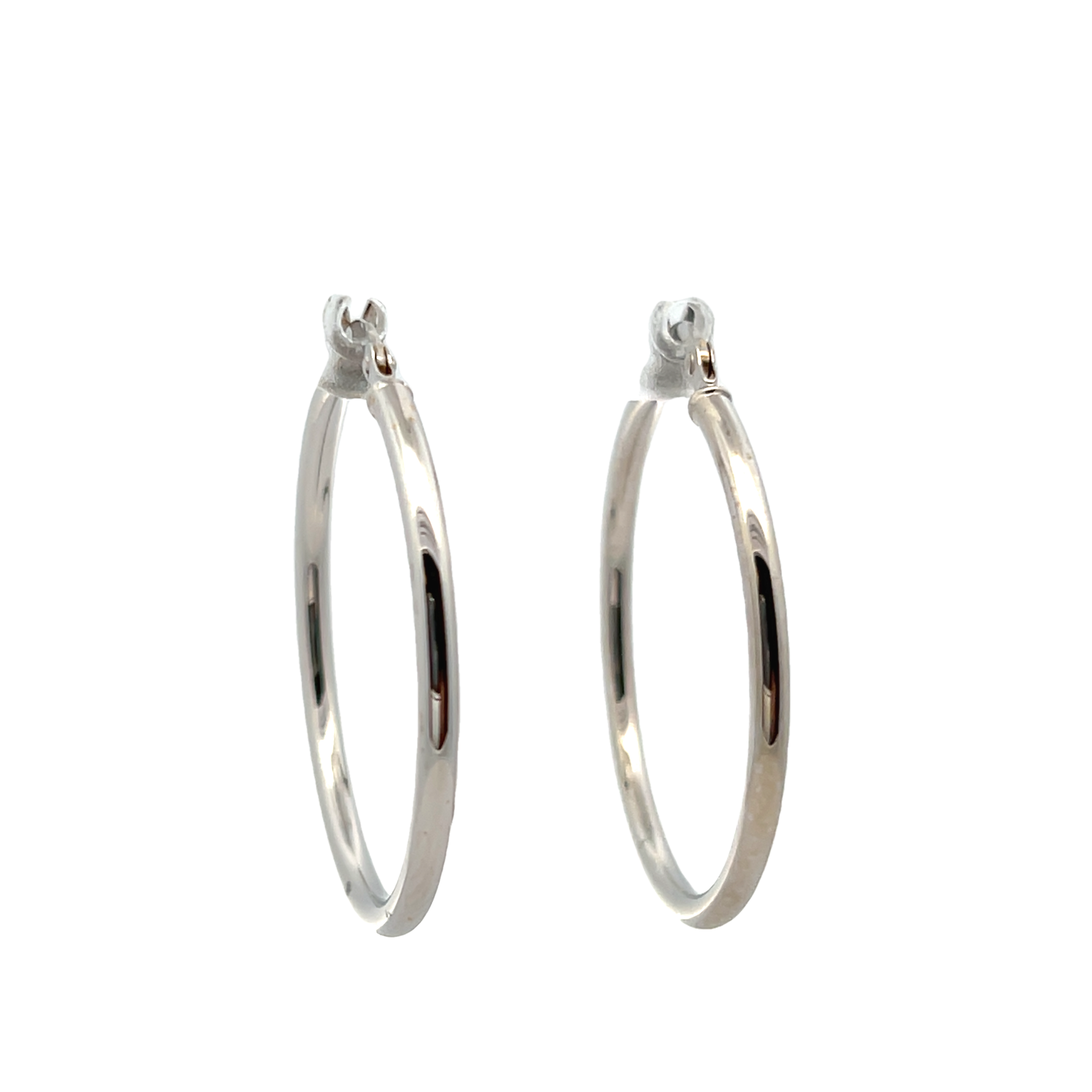 14k White Gold Hoop Earrings