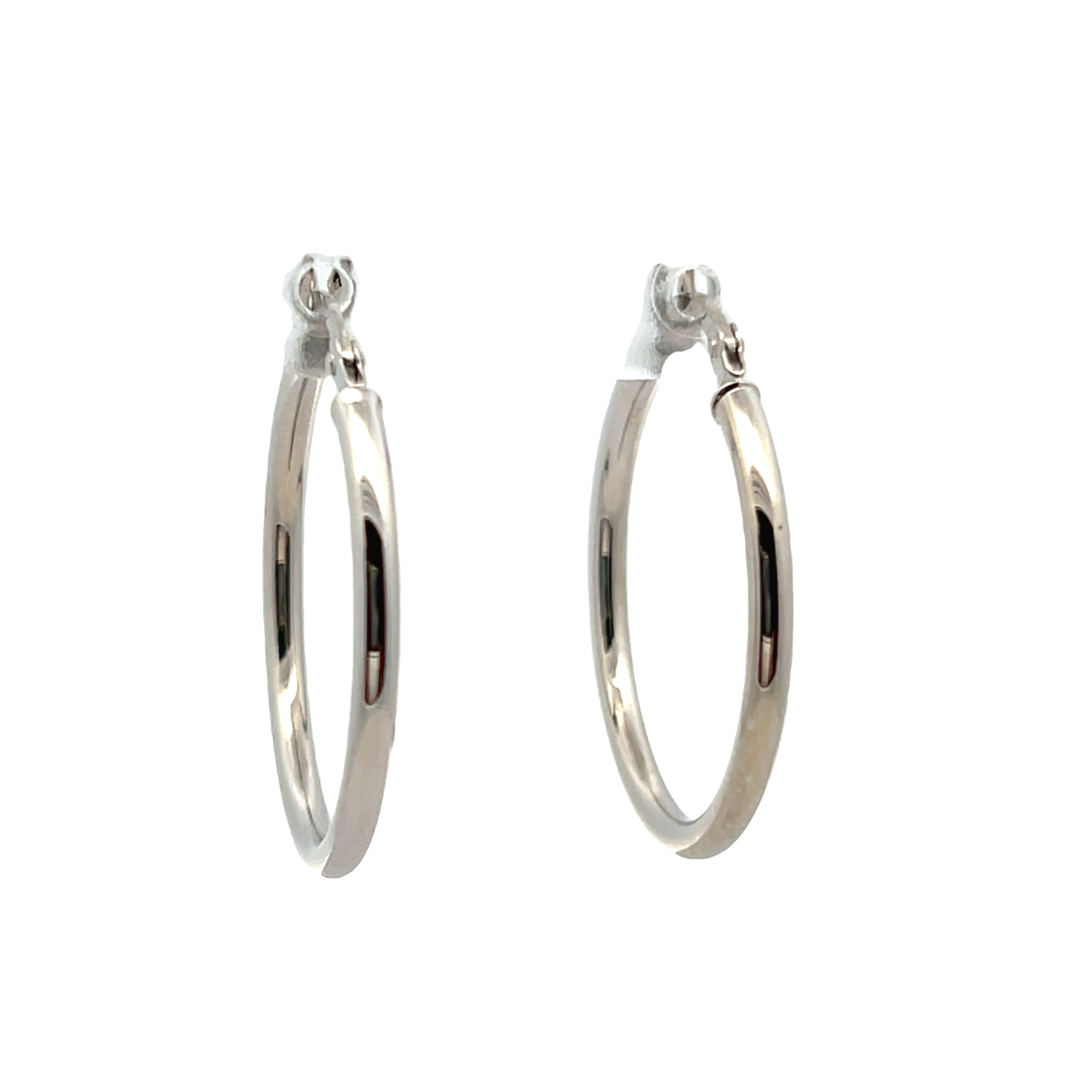 14k White Gold Hoop Earrings