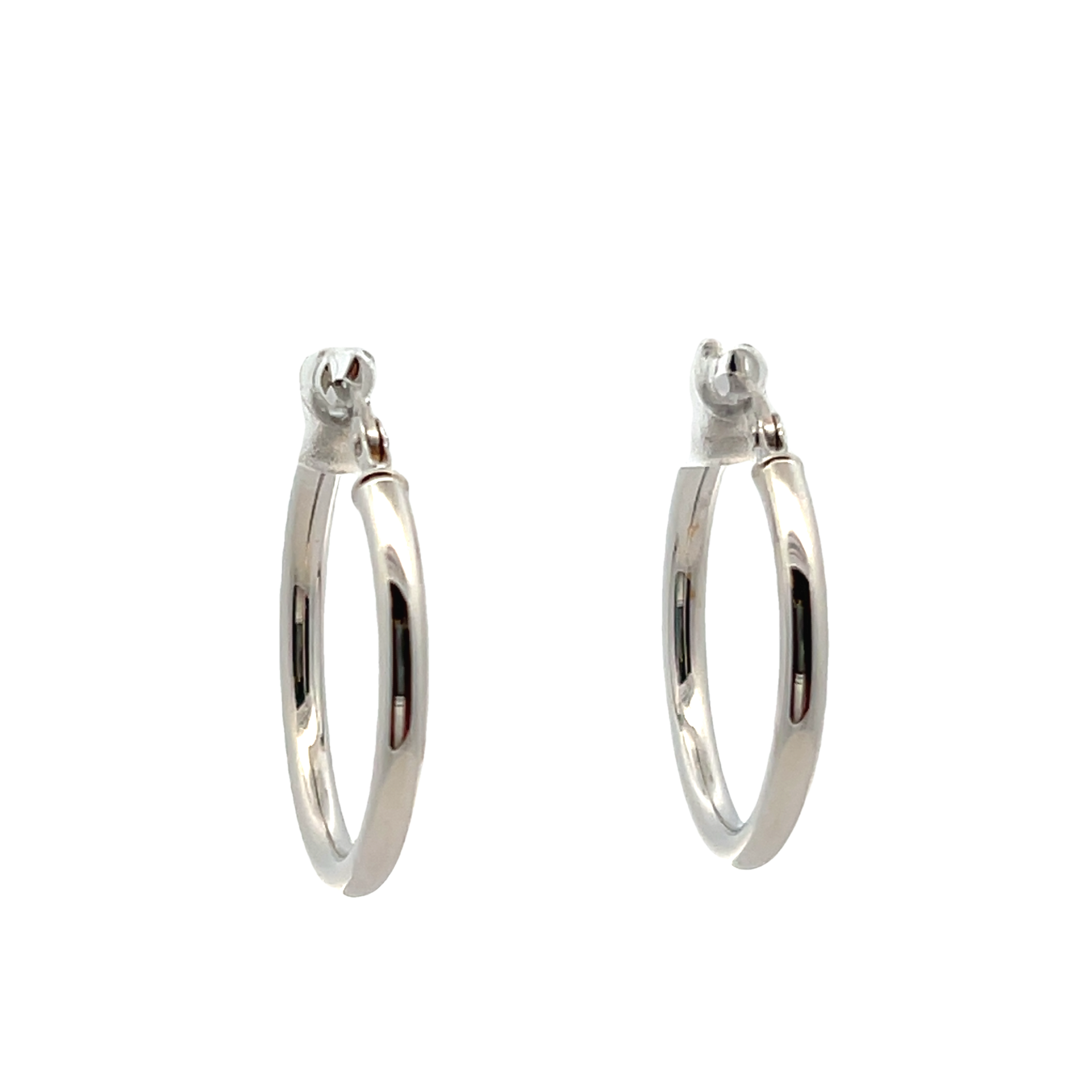 14k White Gold Small Hoop Earrings