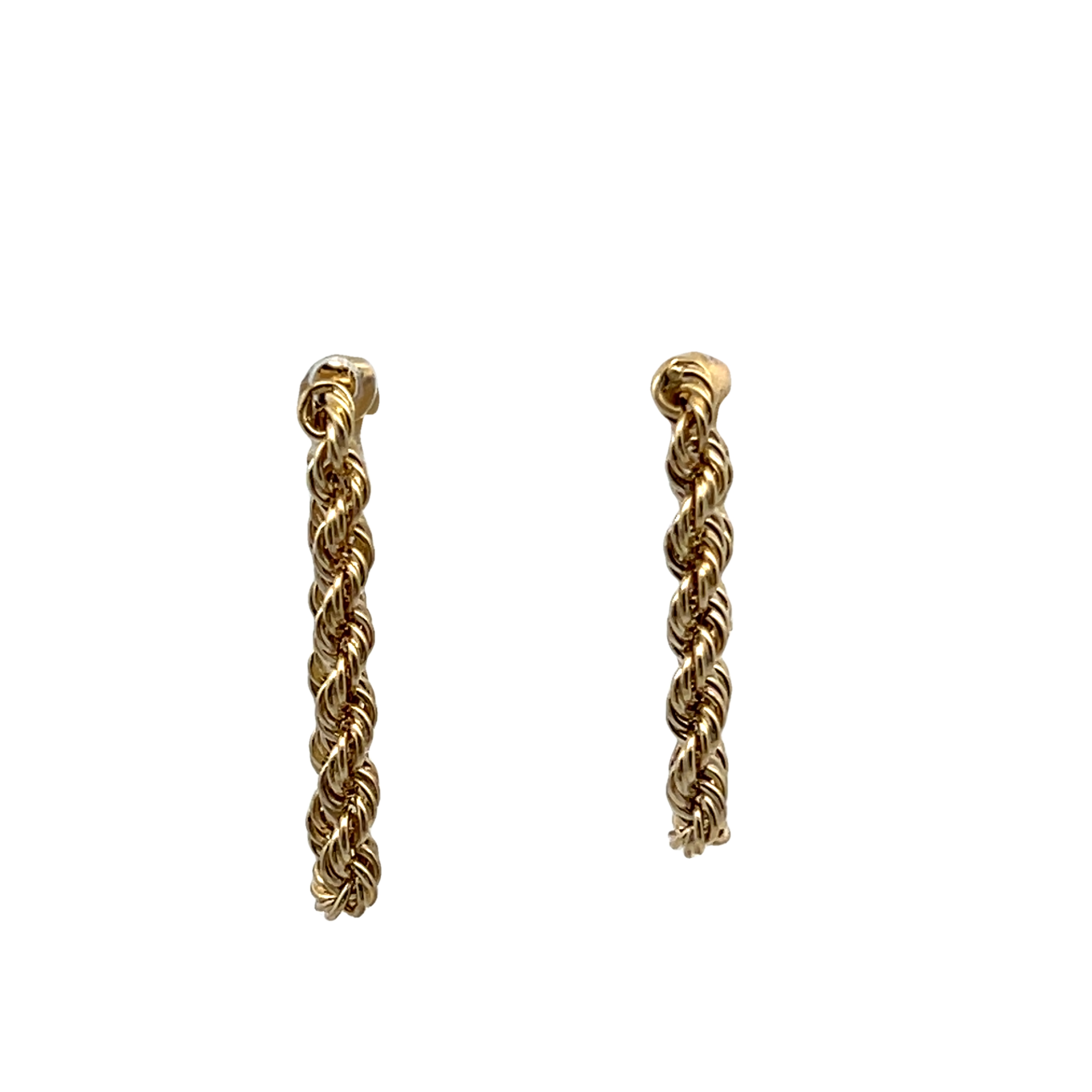 14k Yellow Gold Rope Chain Earrings