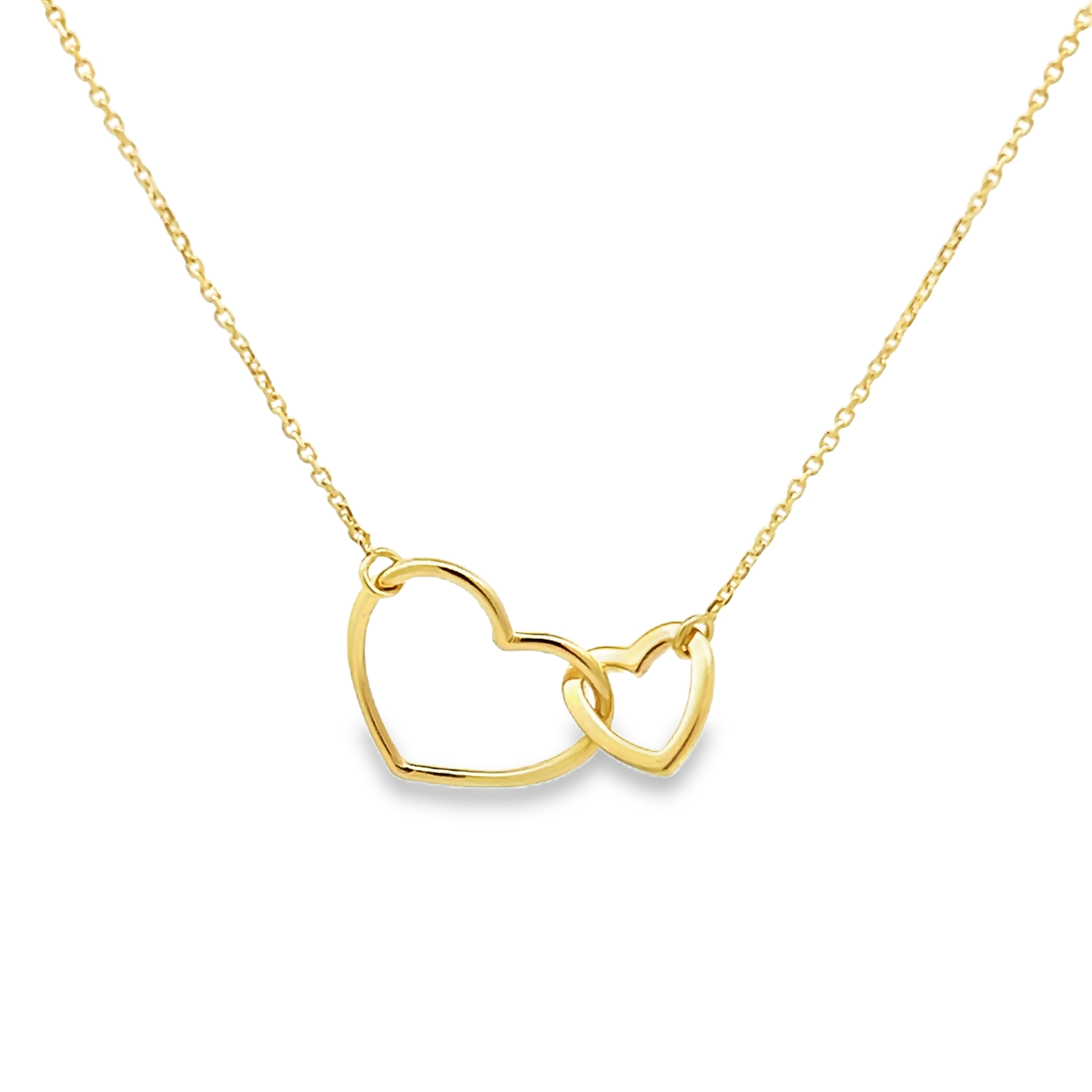 14k Yellow Gold Interwoven Heart Necklace