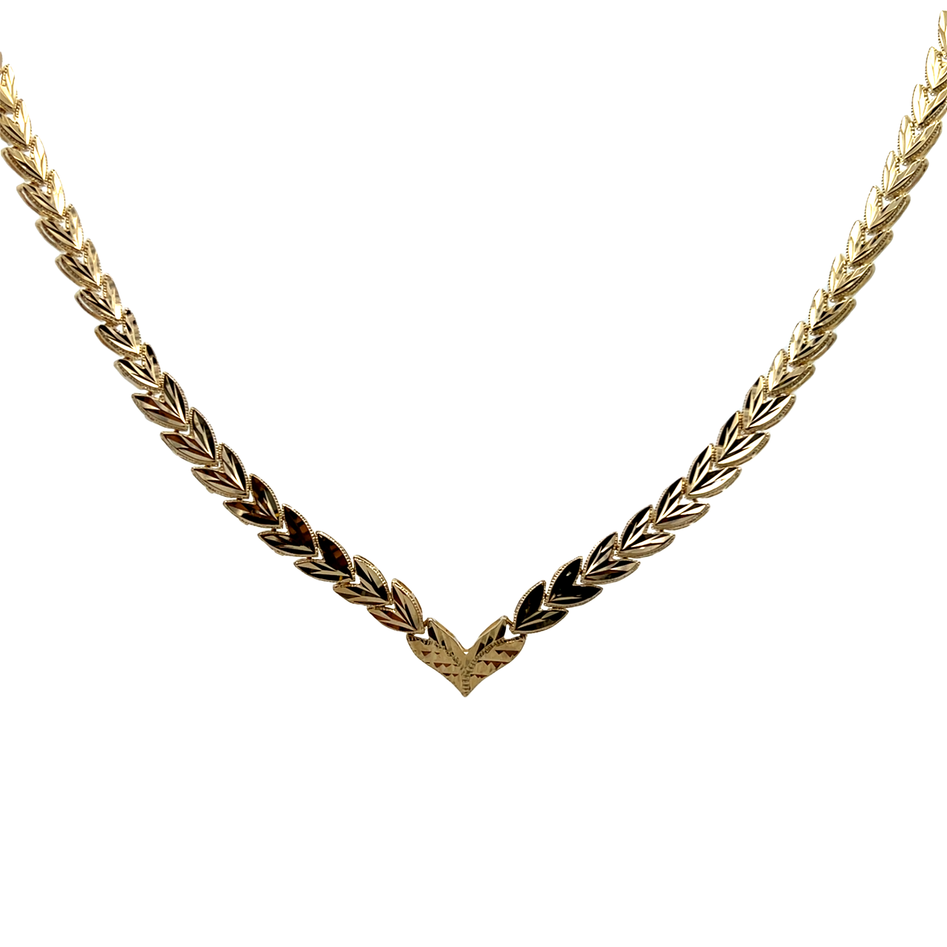 14k Yellow Gold Diamond Link Necklace