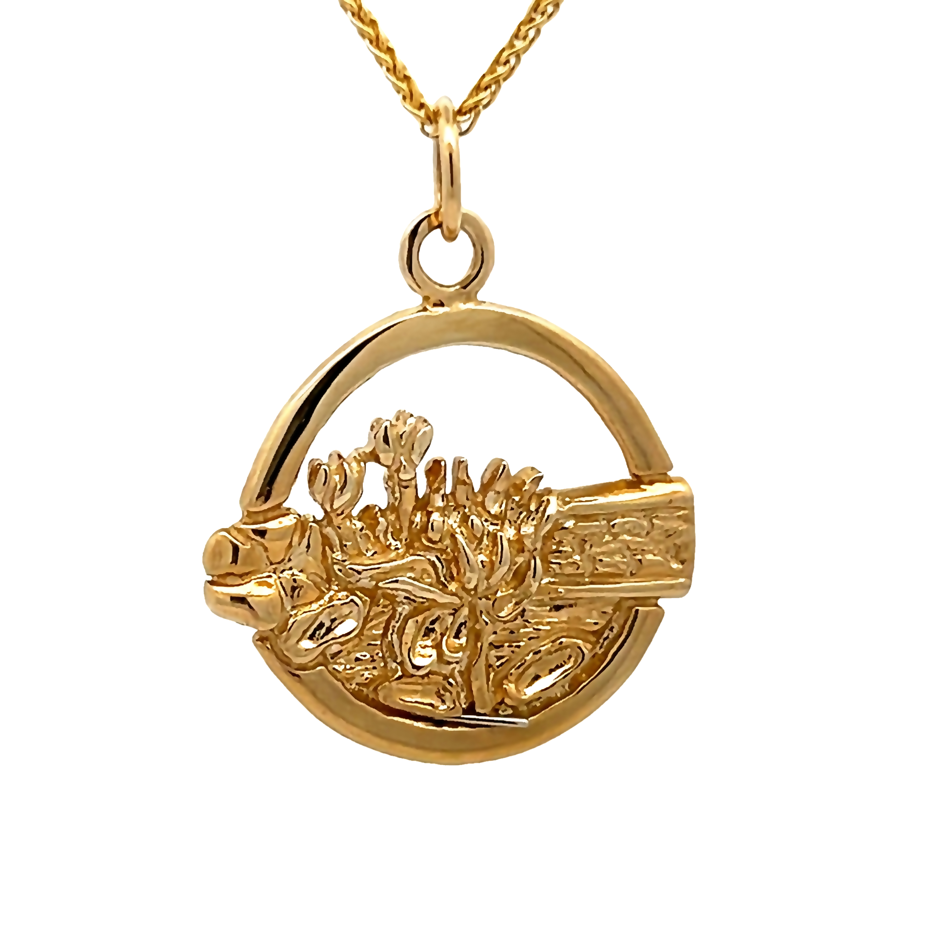 14k Yellow Gold Color On The Creek Charm