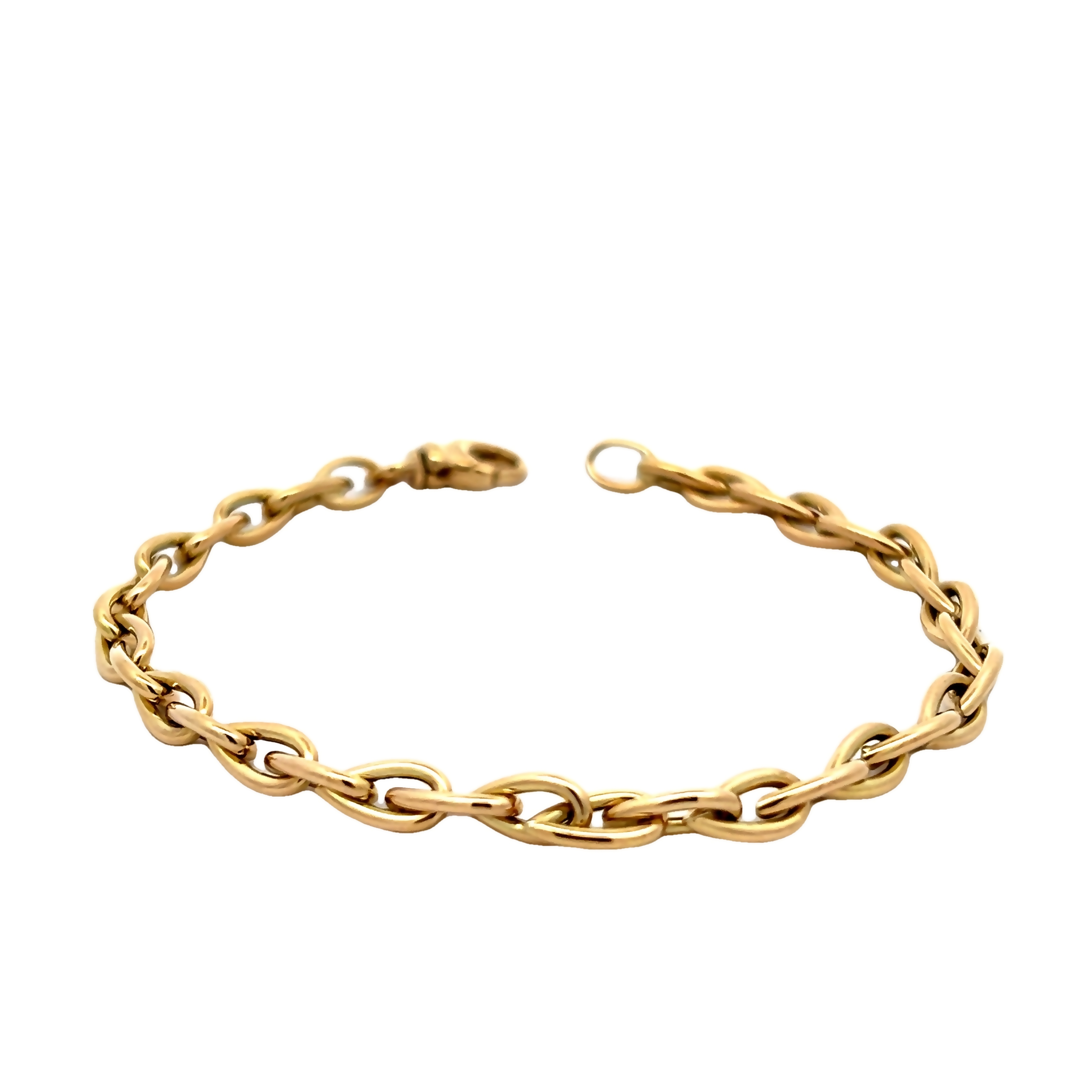 14k Yellow Gold Pear Link Bracelet