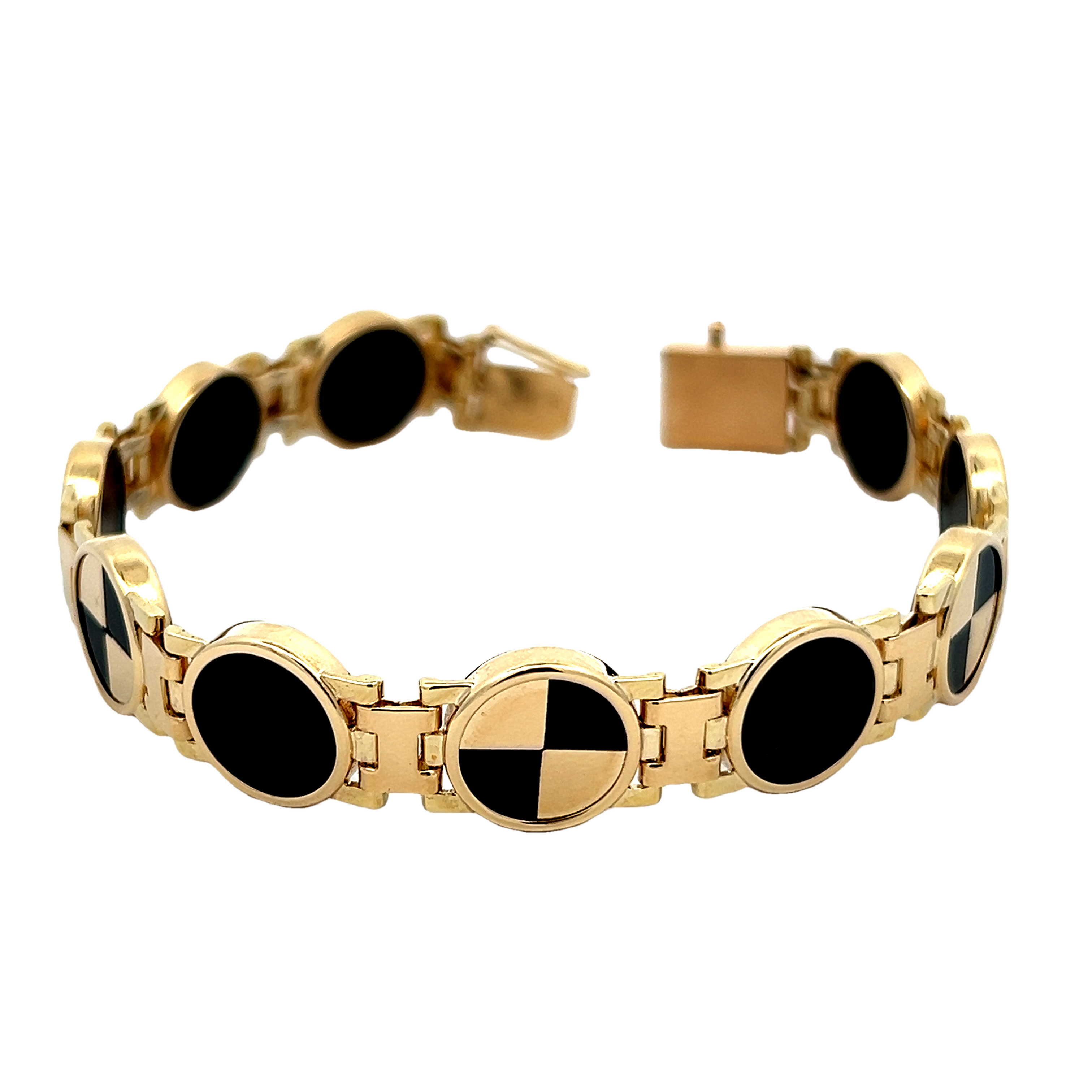 14k Yellow Gold And Black Bracelet