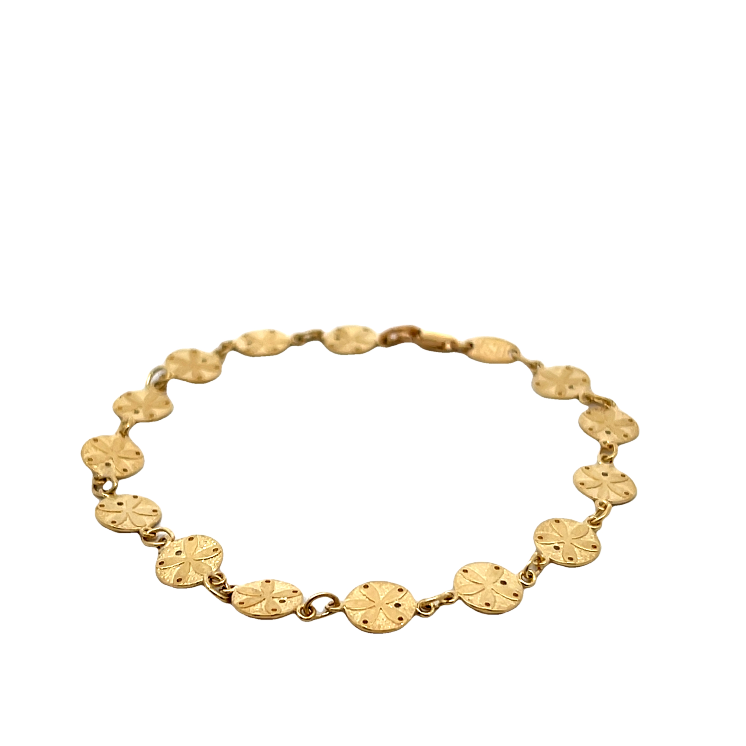 14k Yellow Gold Sand Dollar Bracelet