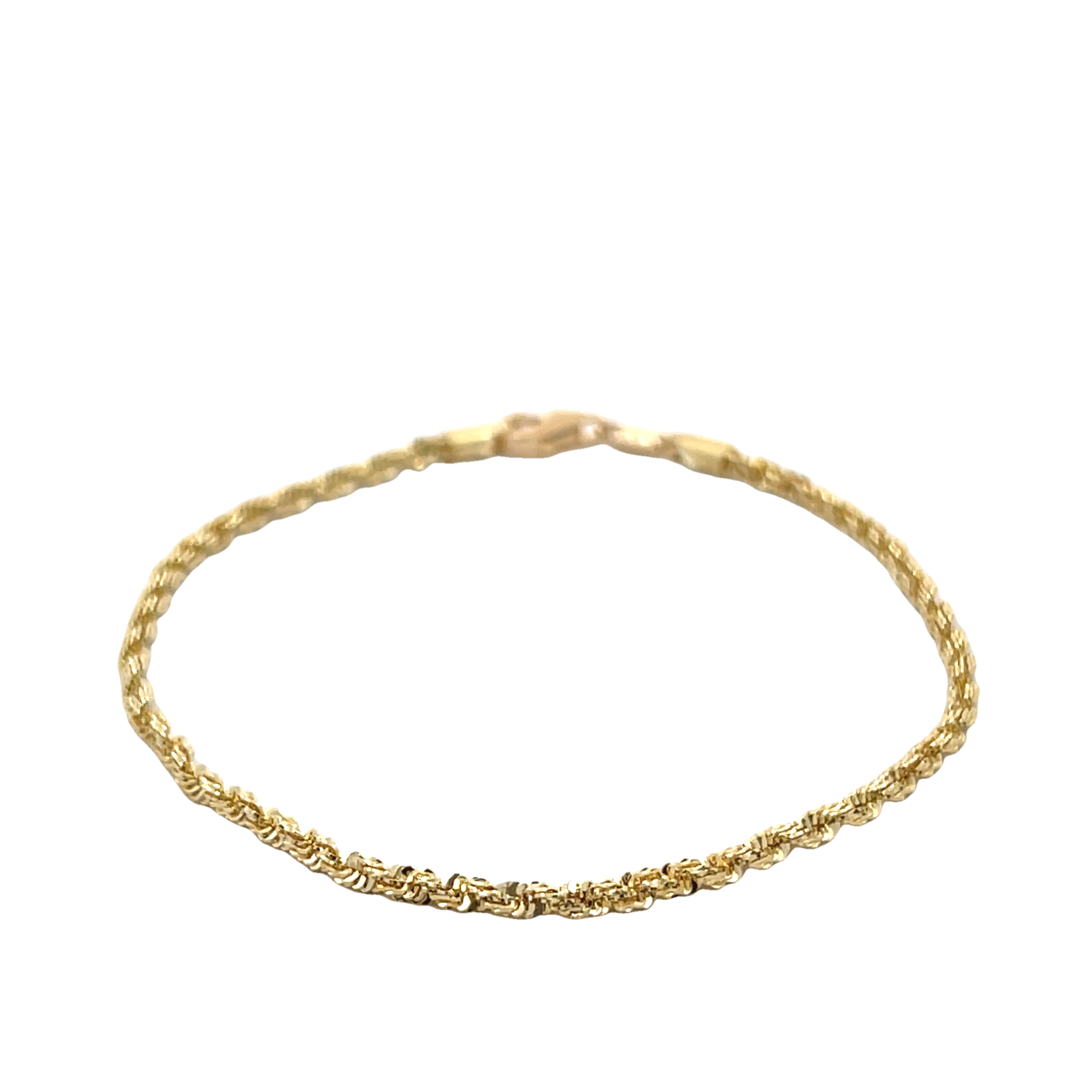 14k Yellow Gold Sparkle Link Bracelet