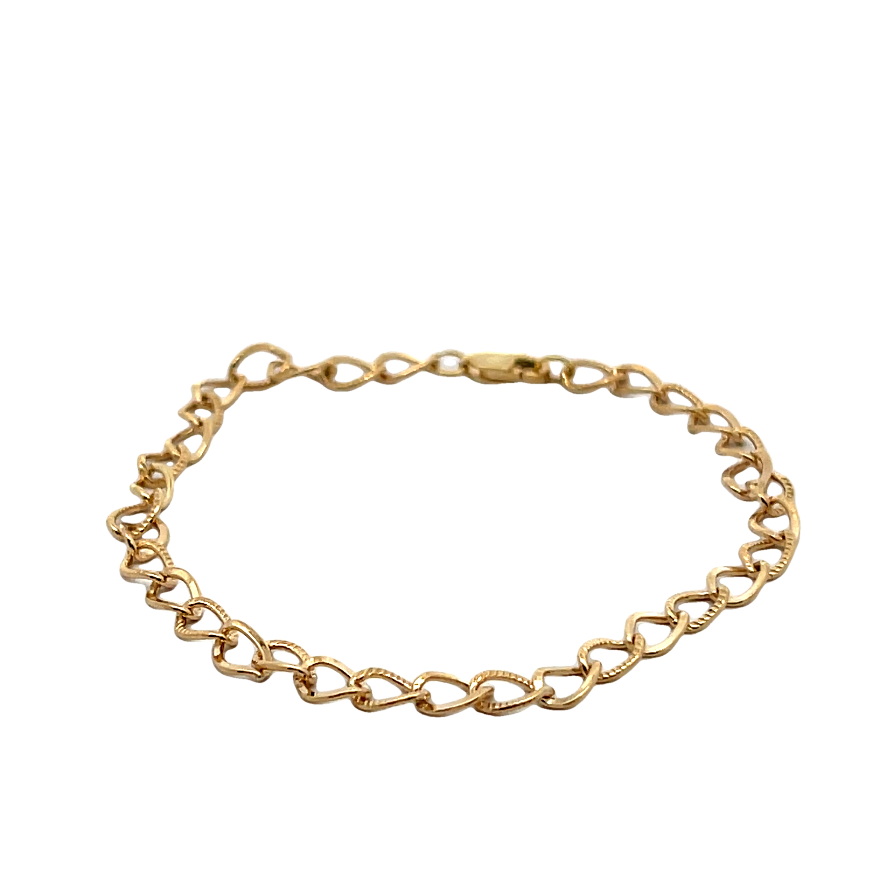 14k Beaded Cable Link Bracelet