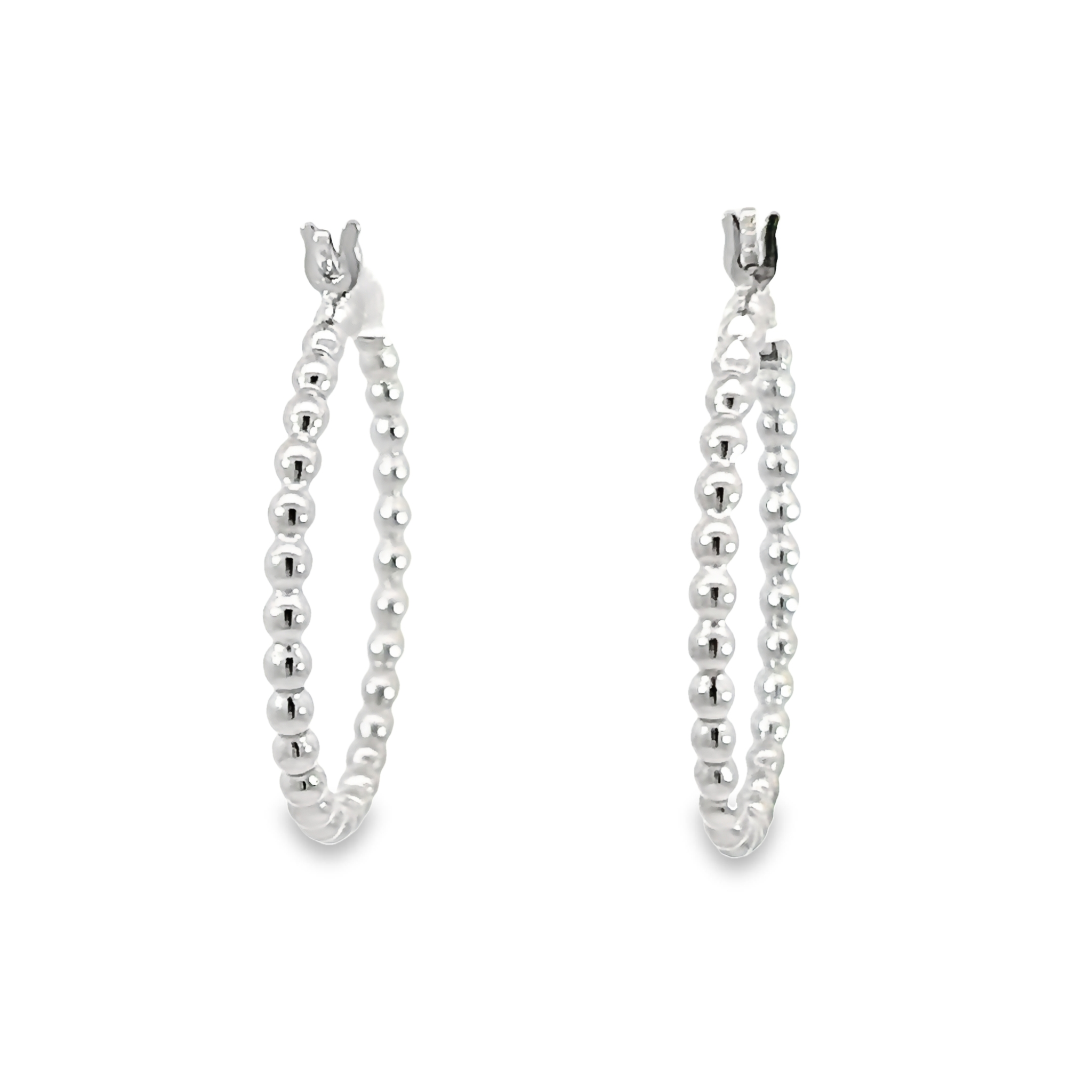 Silver Bubble Hoop Earrings