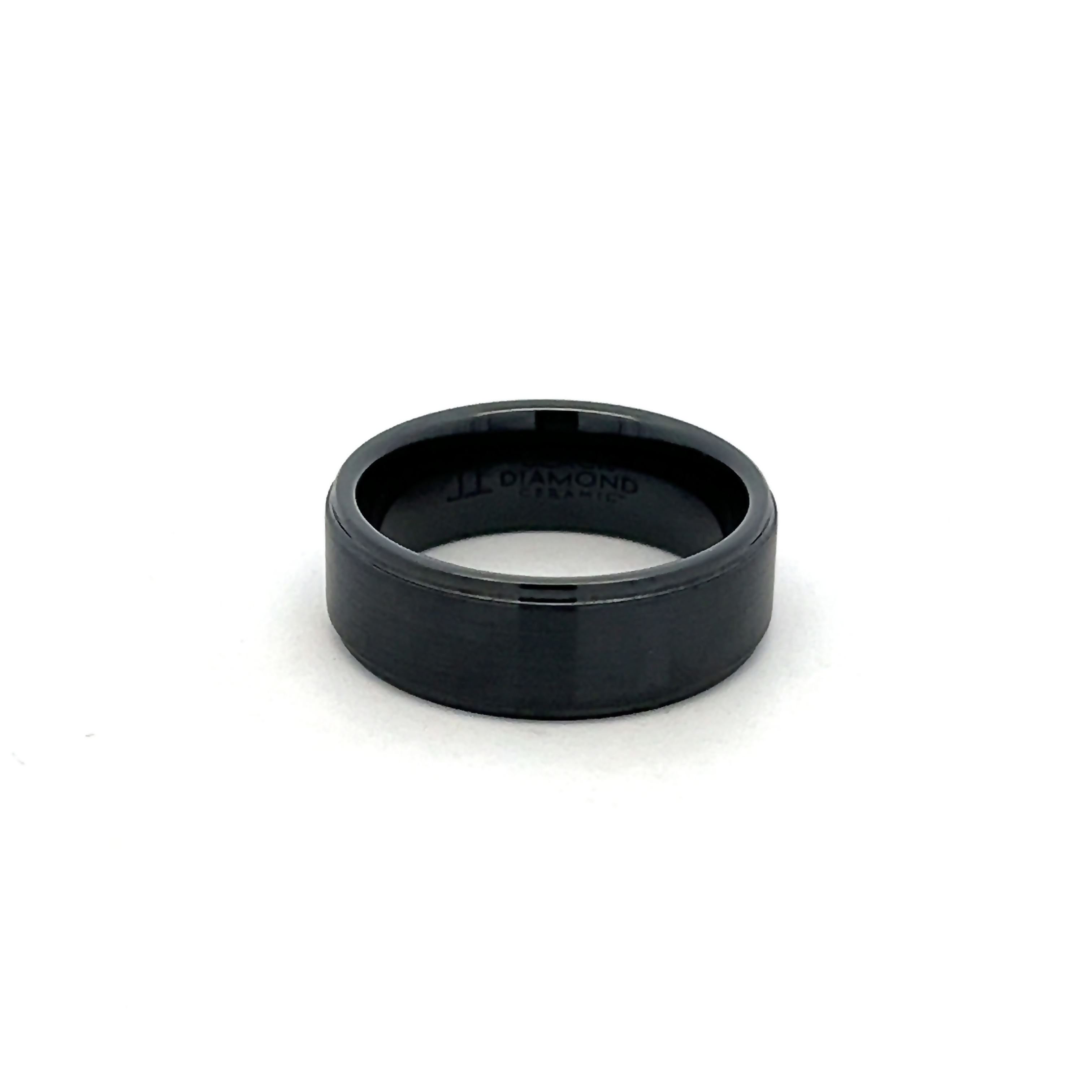 8mm Black Diamond Ceramic Wedding Band