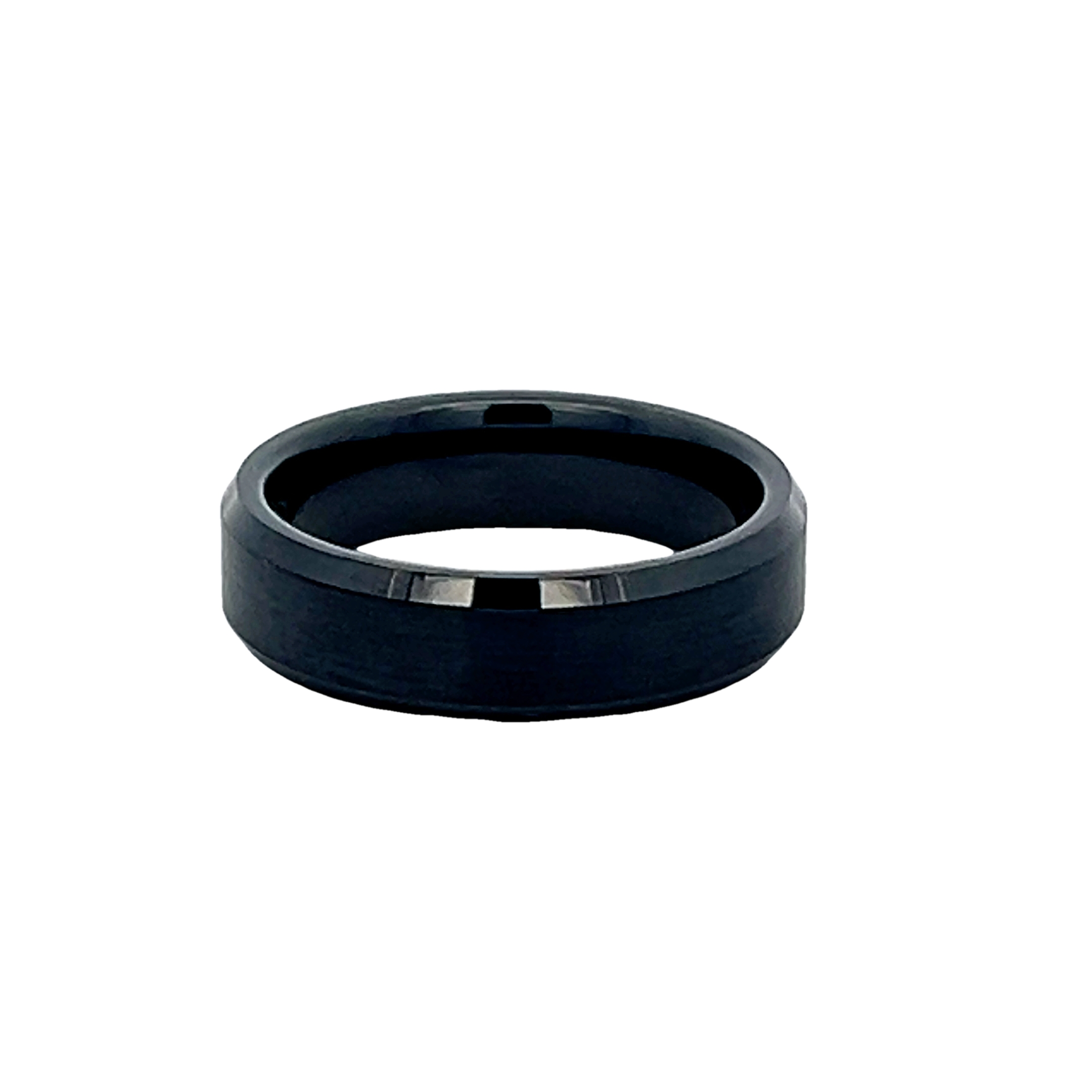 6mm Black Diamond Ceramic Wedding Band