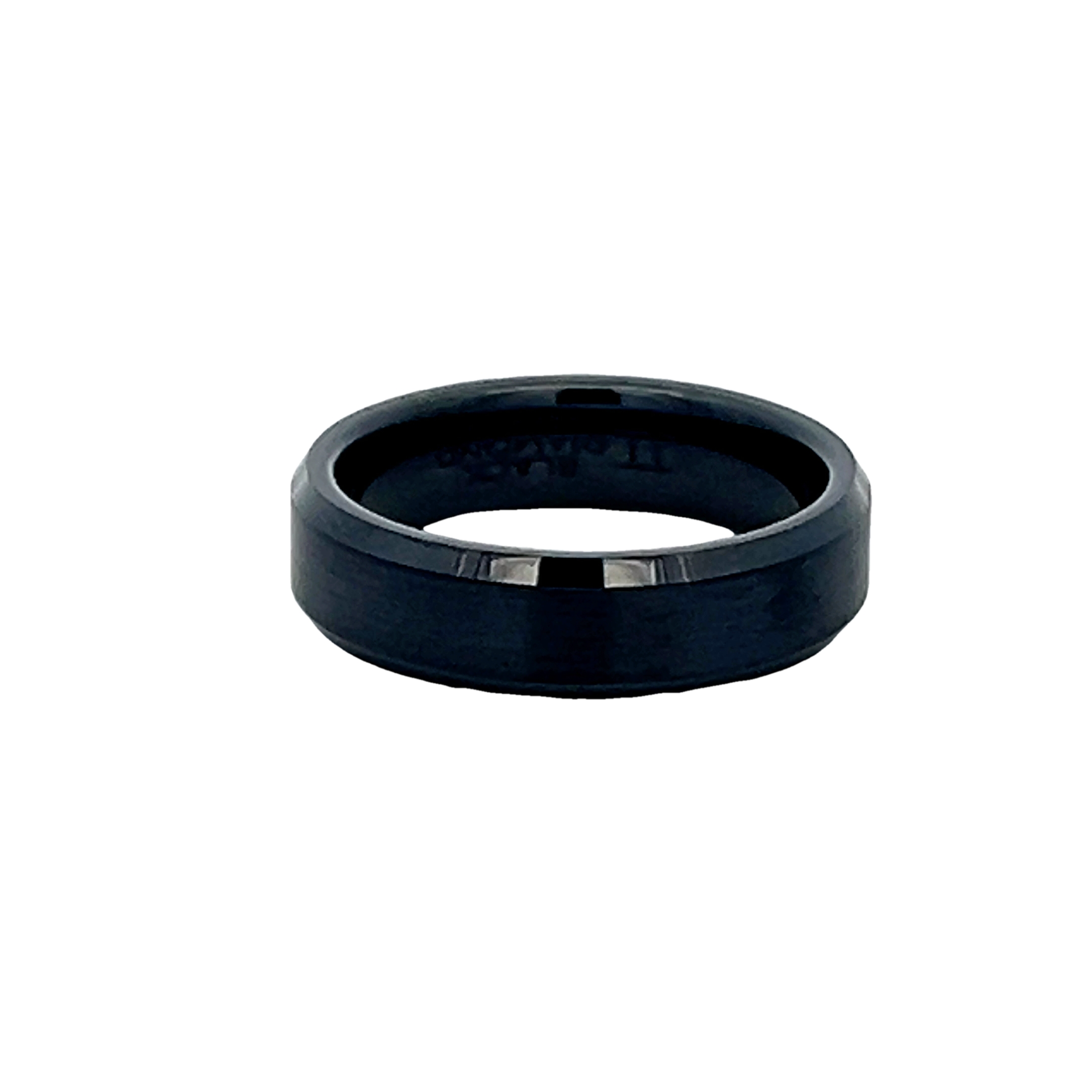 6mm Black Diamond Ceramic Wedding Band