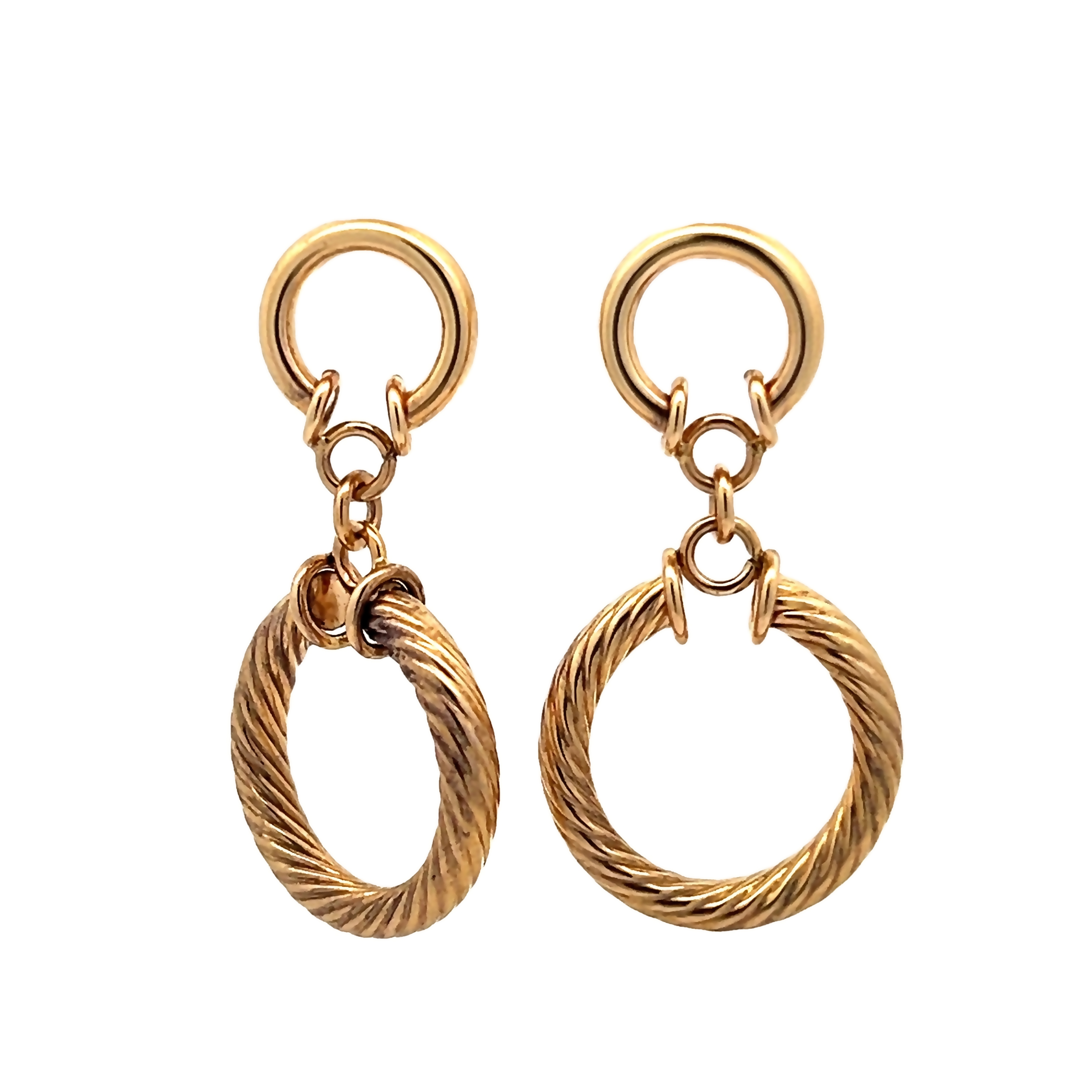 14k Yellow Gold Dangle Earrings