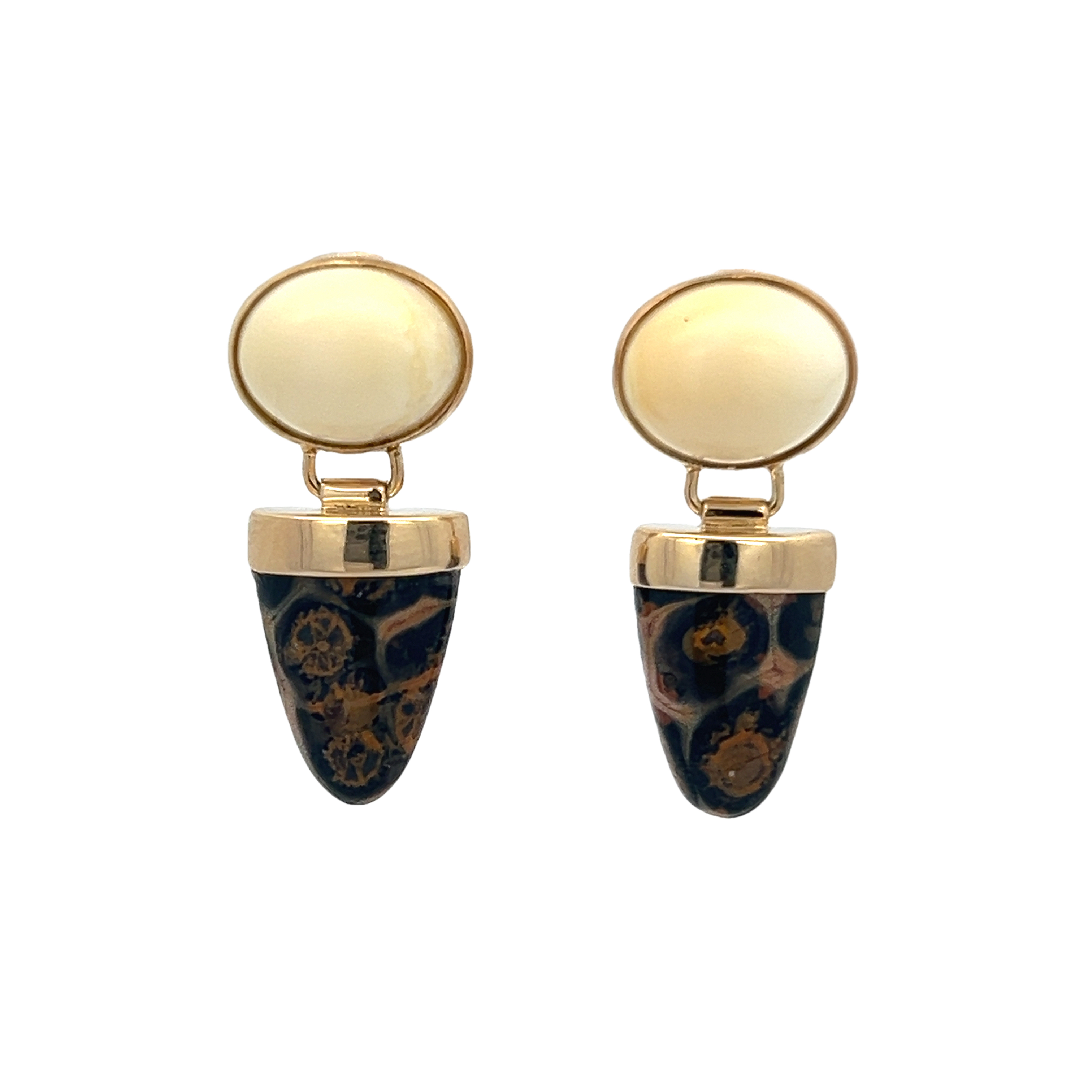 14k Yellow Gold Quartz Earrings