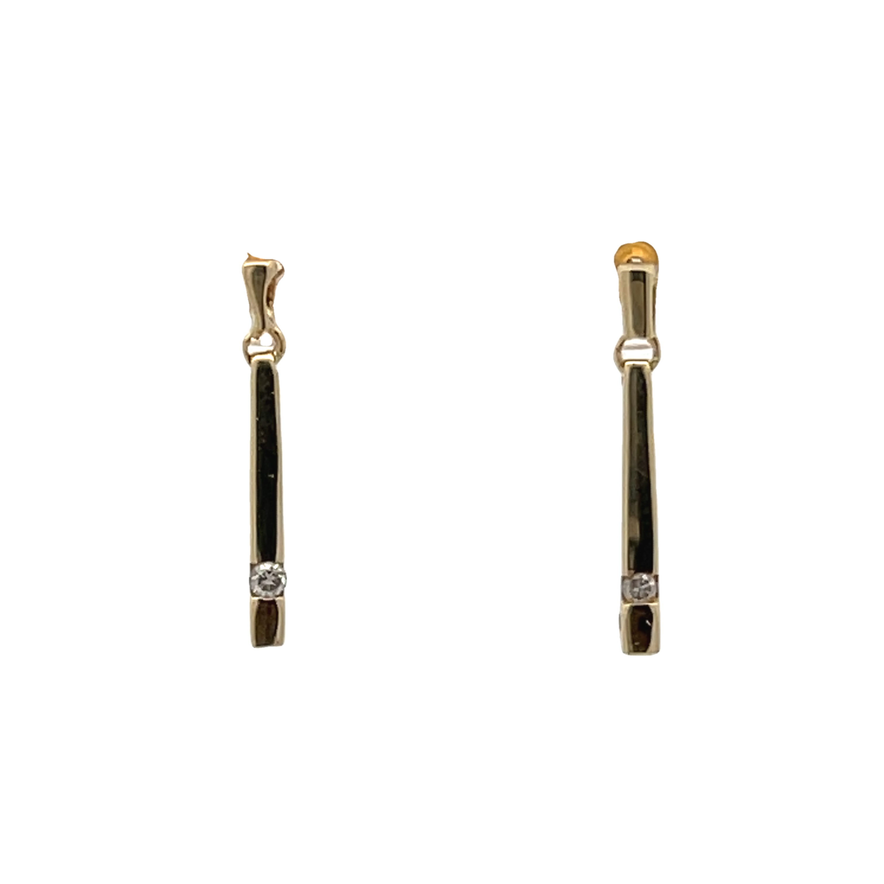 10k Yellow Gold Diamond Dangle Earrings