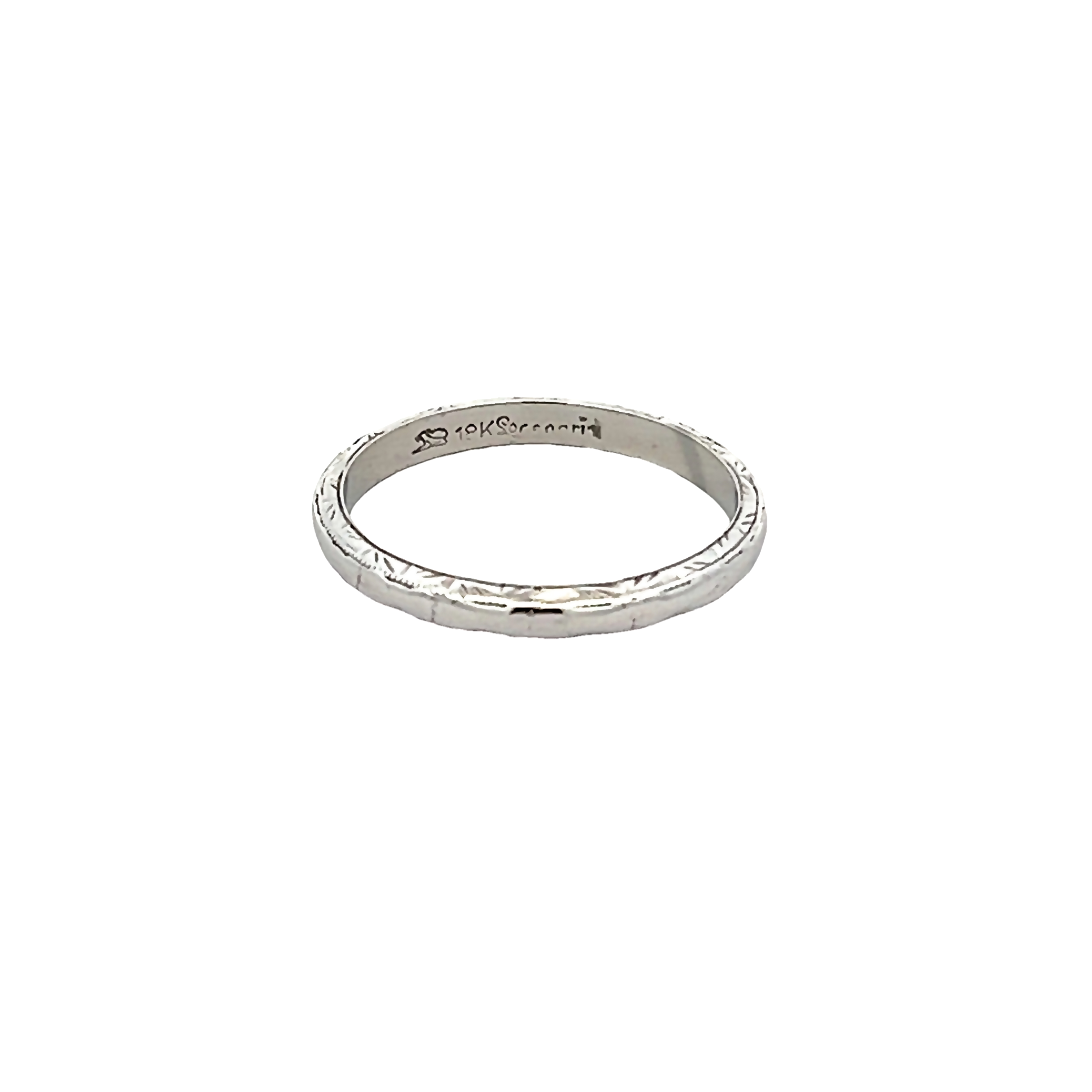 18k White Gold Wedding Band