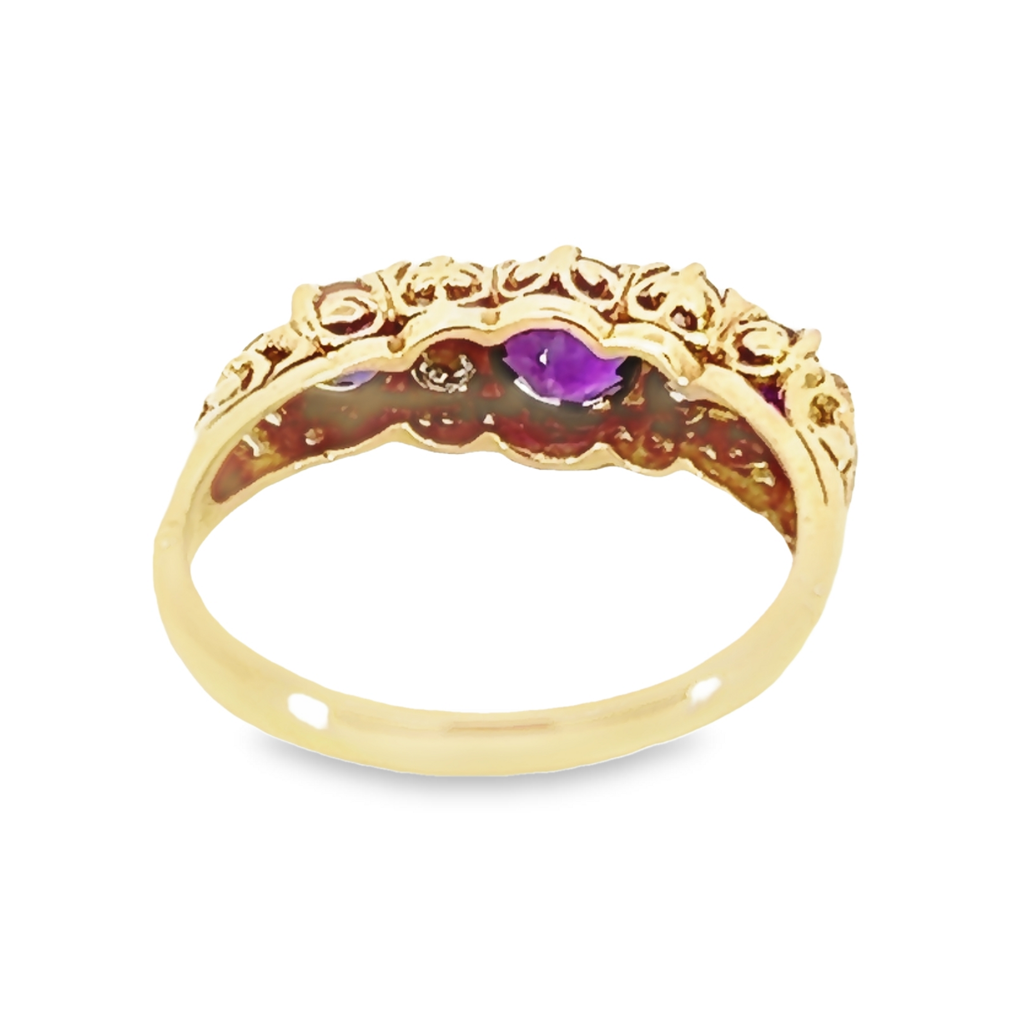 14k Yellow Gold Amethyst Ring