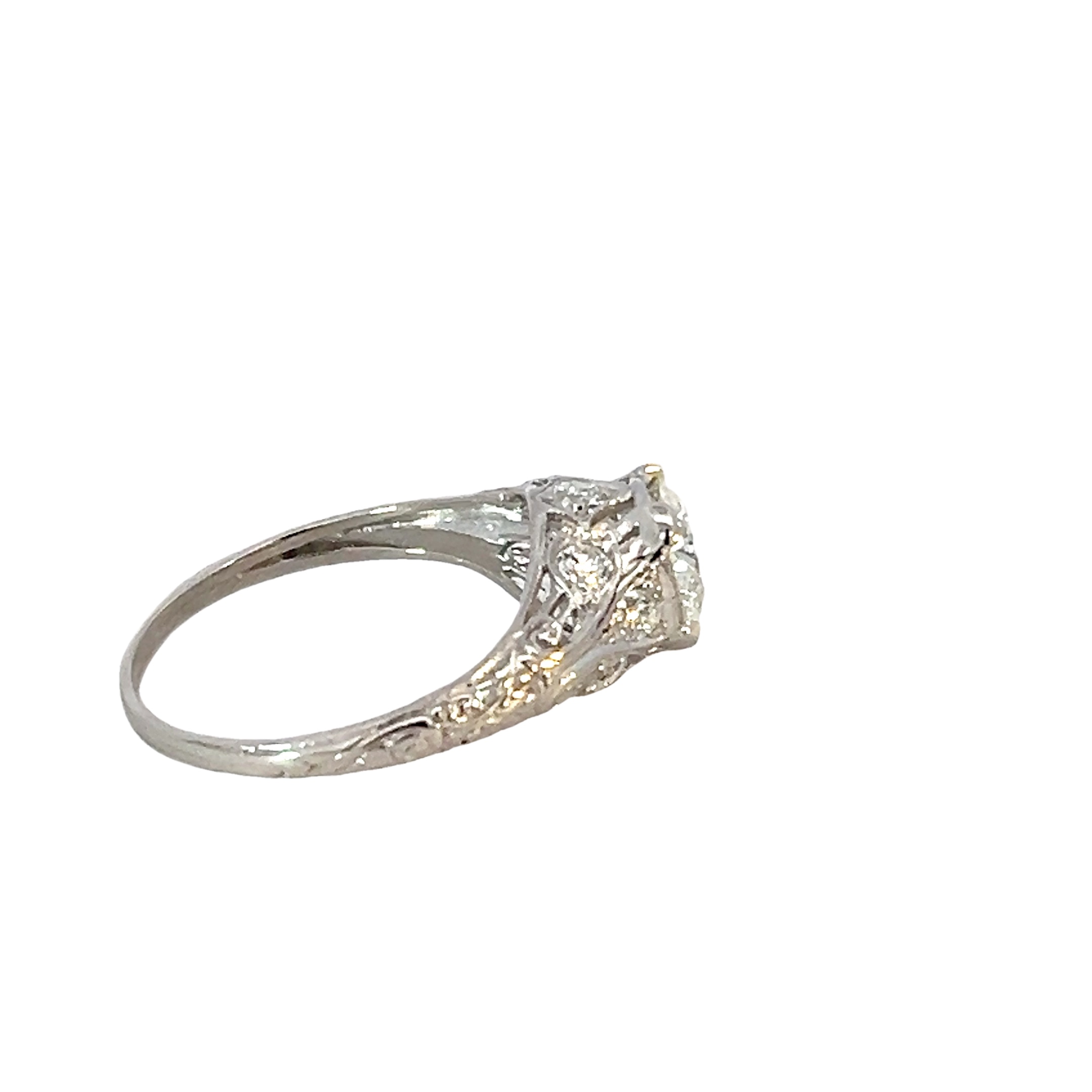 Antique Platnium Old European Cut Diamond Ring