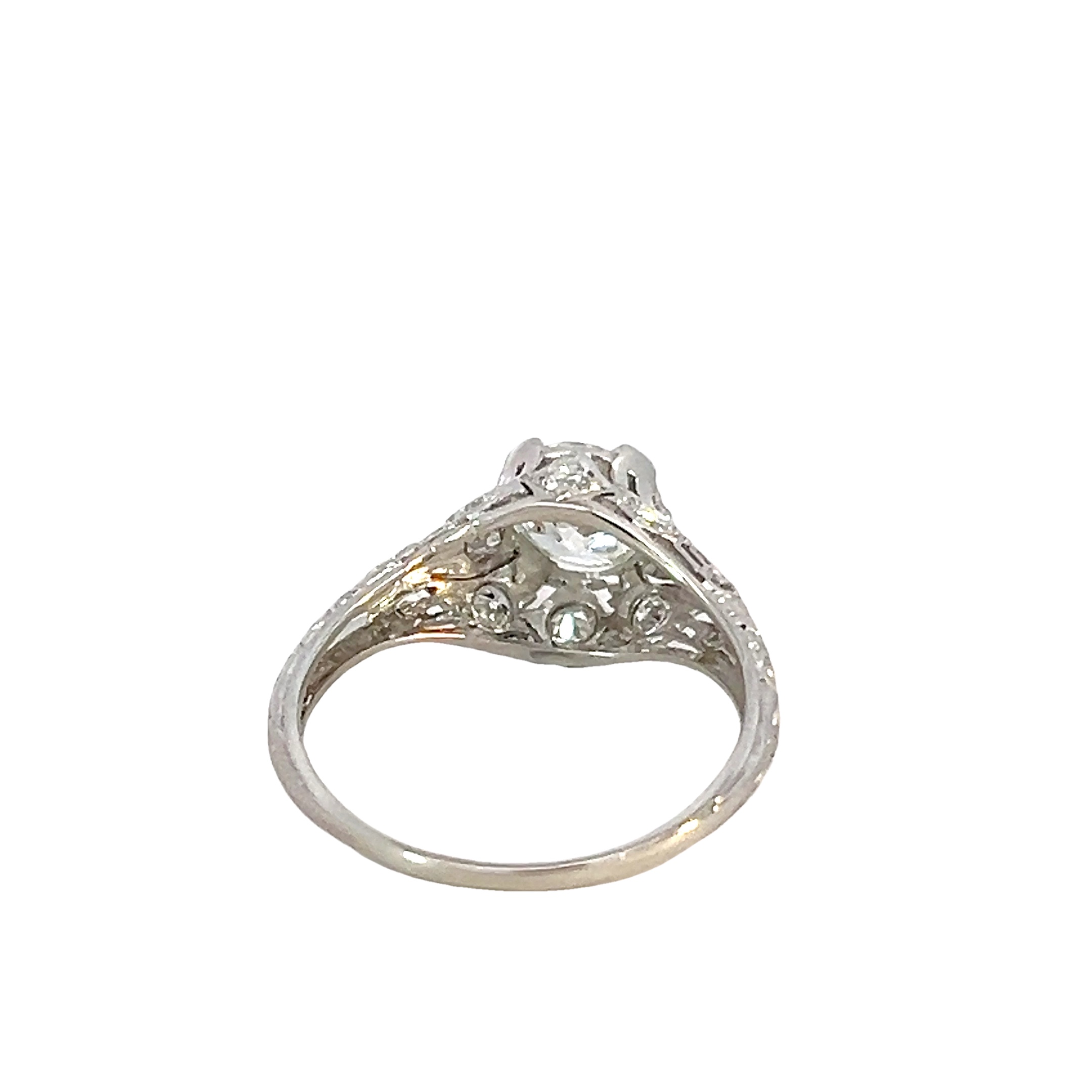 Antique Platnium Old European Cut Diamond Ring