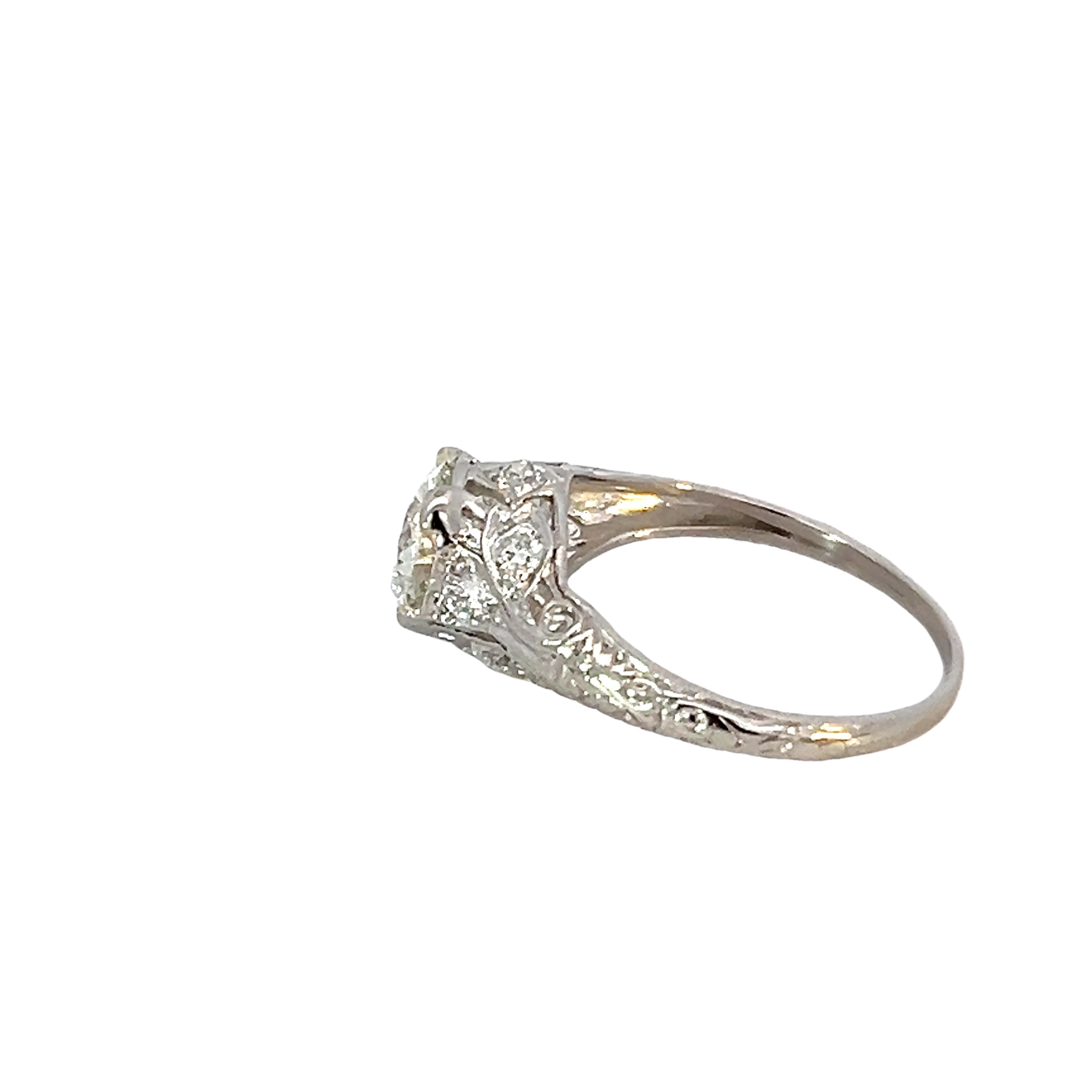 Antique Platnium Old European Cut Diamond Ring