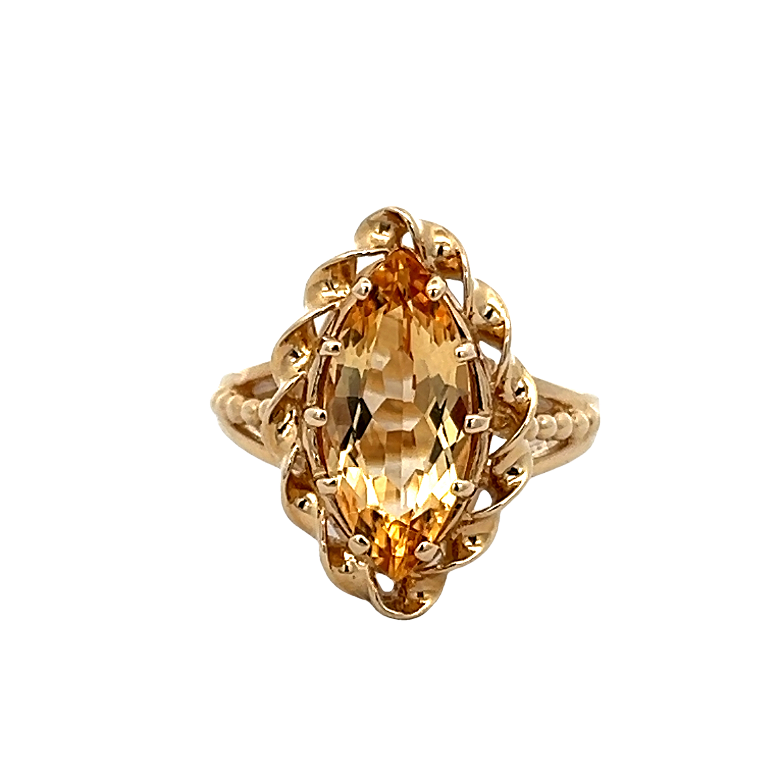 14k Yellow Gold Citrine Ring