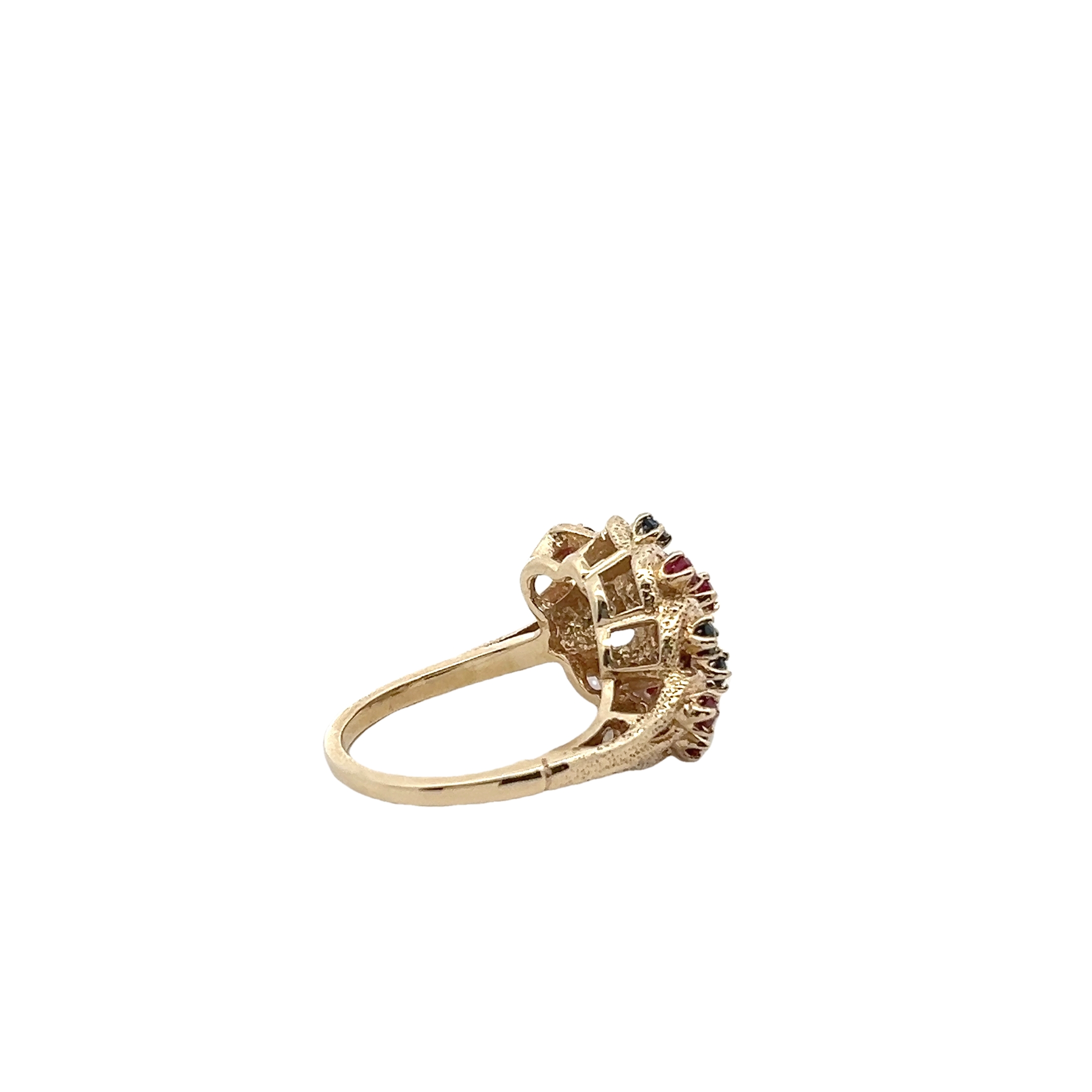 14k Yellow Gold Ruby And Sapphire Ring