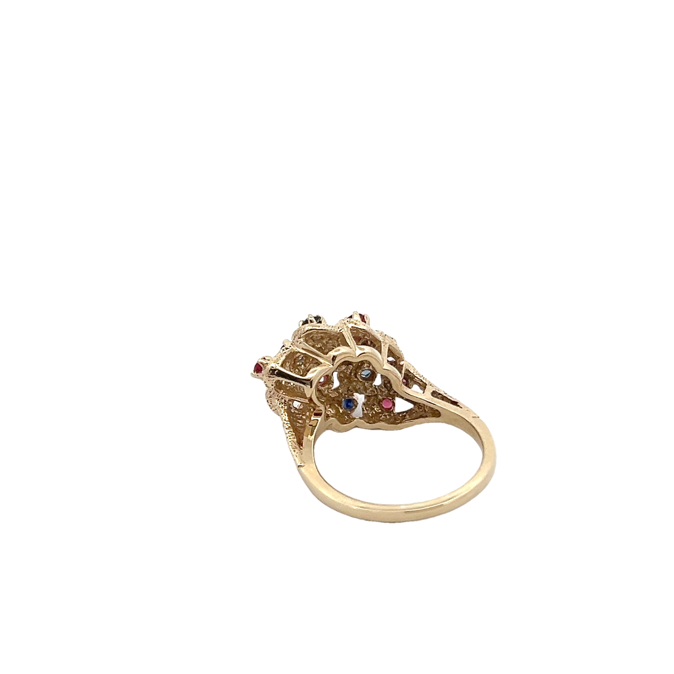 14k Yellow Gold Ruby And Sapphire Ring