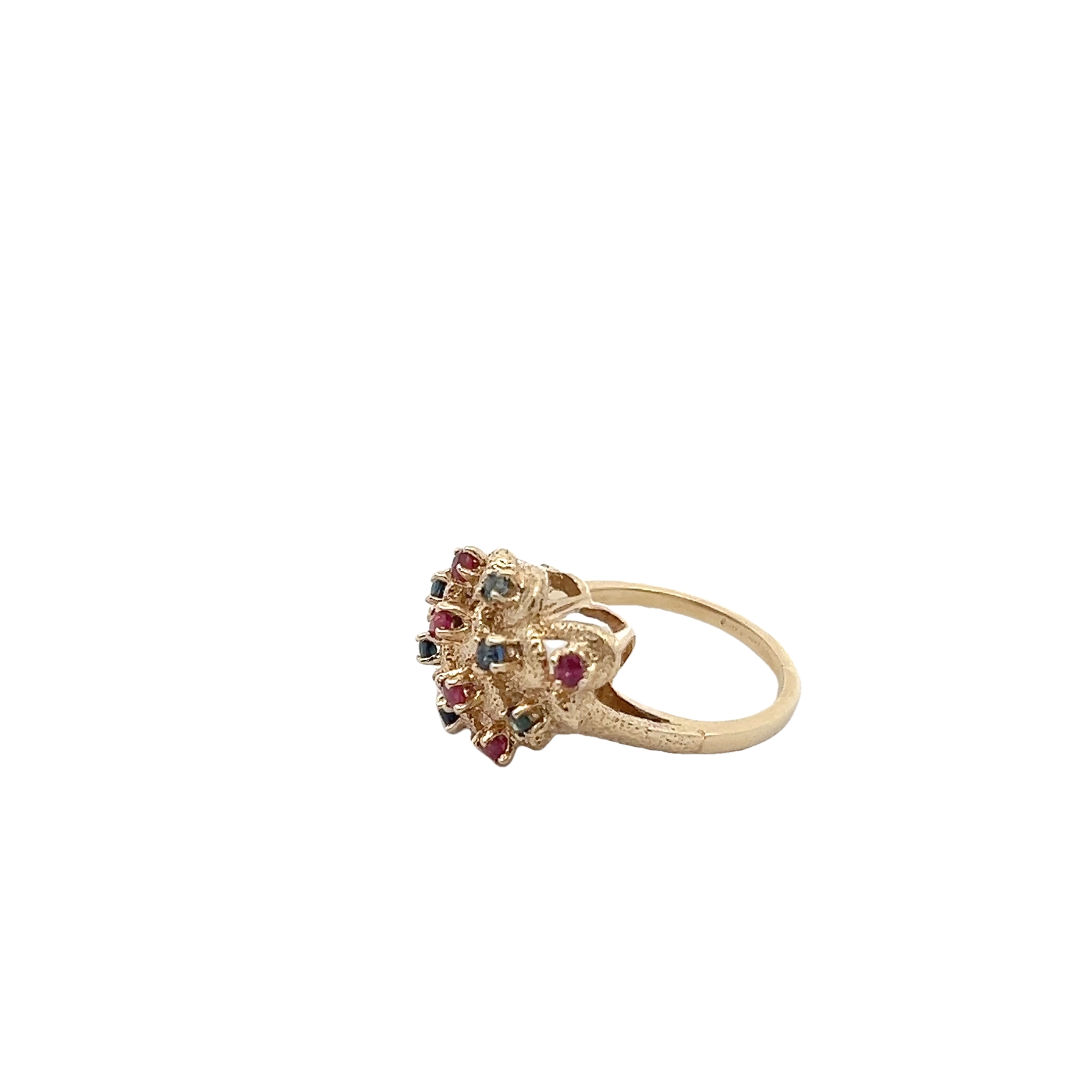 14k Yellow Gold Ruby And Sapphire Ring