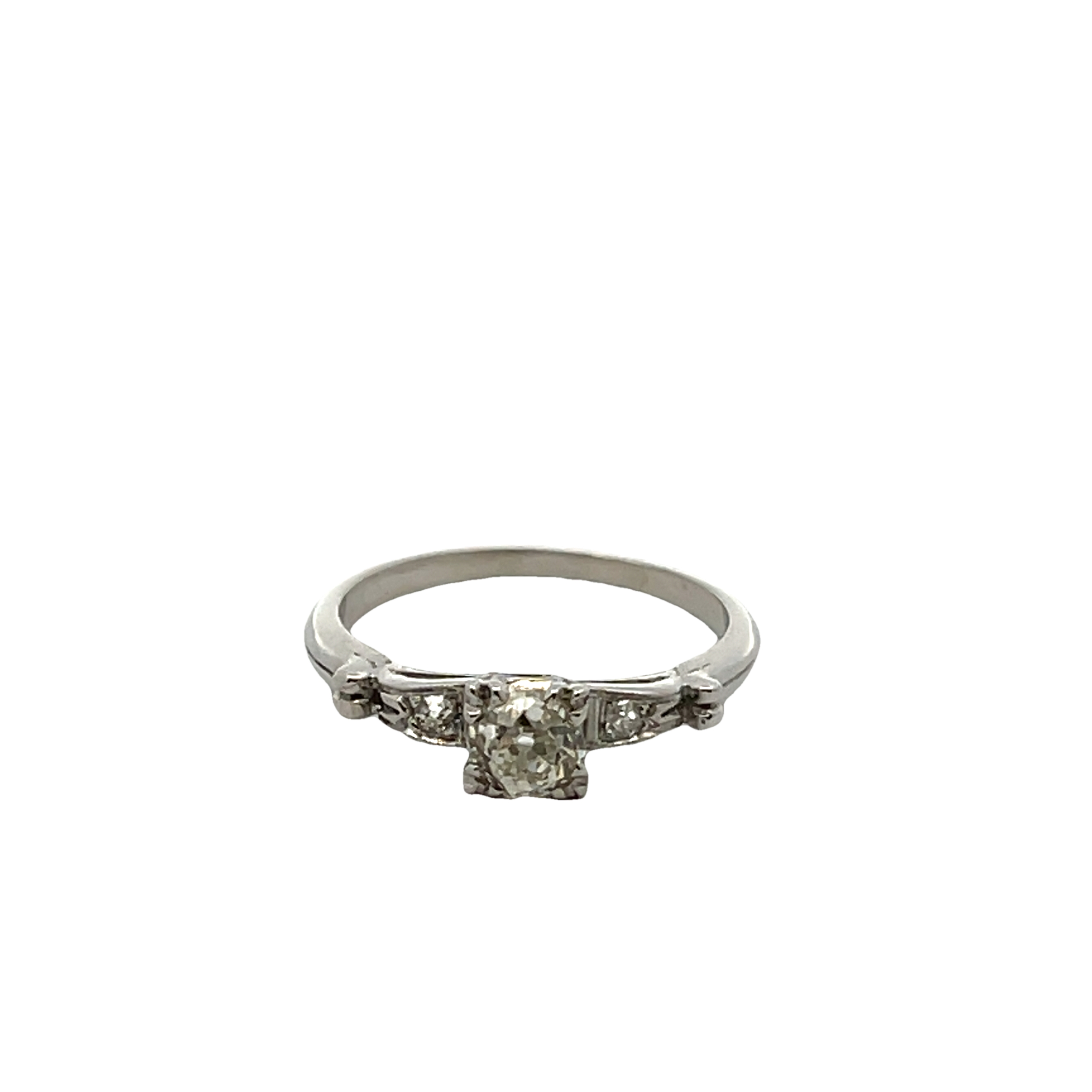 Platnium Antique Diamond Engagement Ring