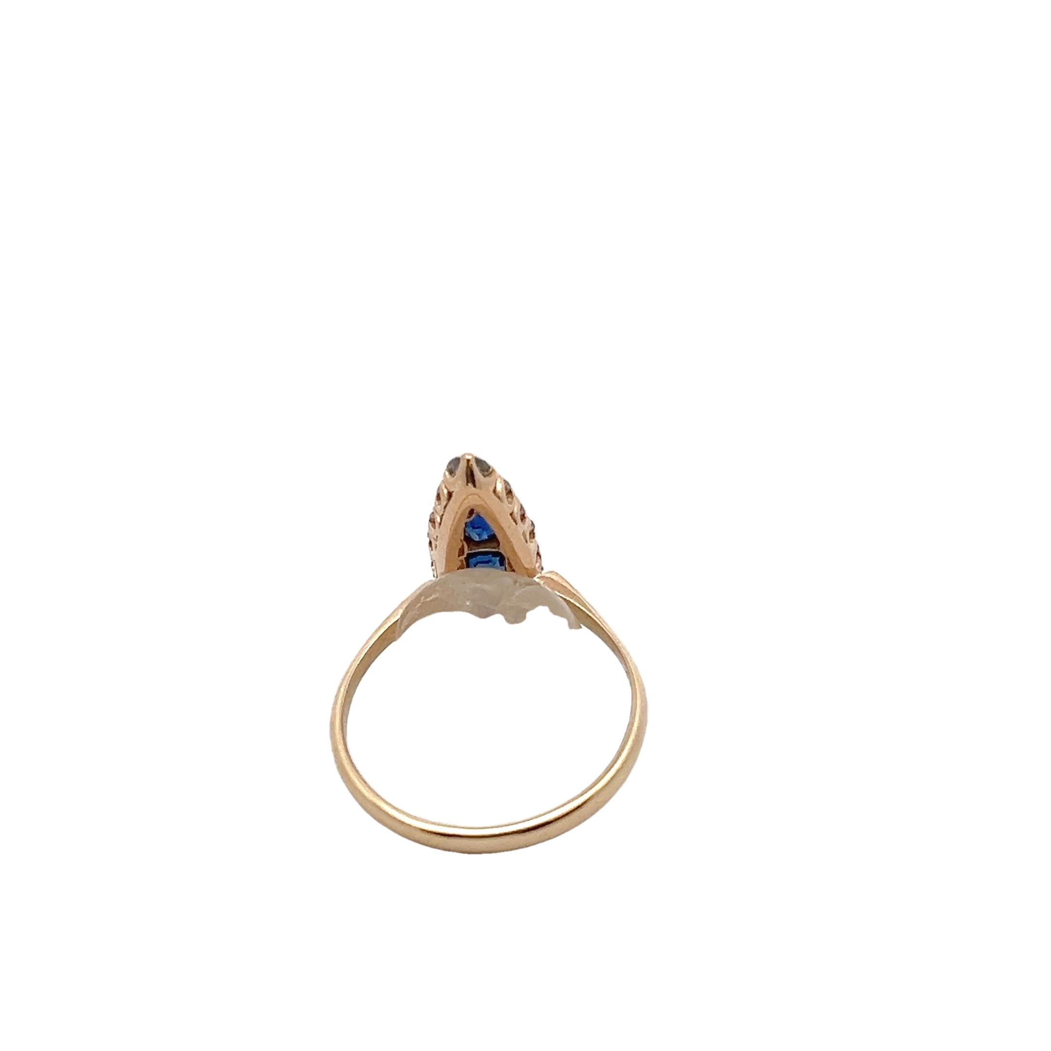 14k Yellow Gold Sapphire And Diamond Ring