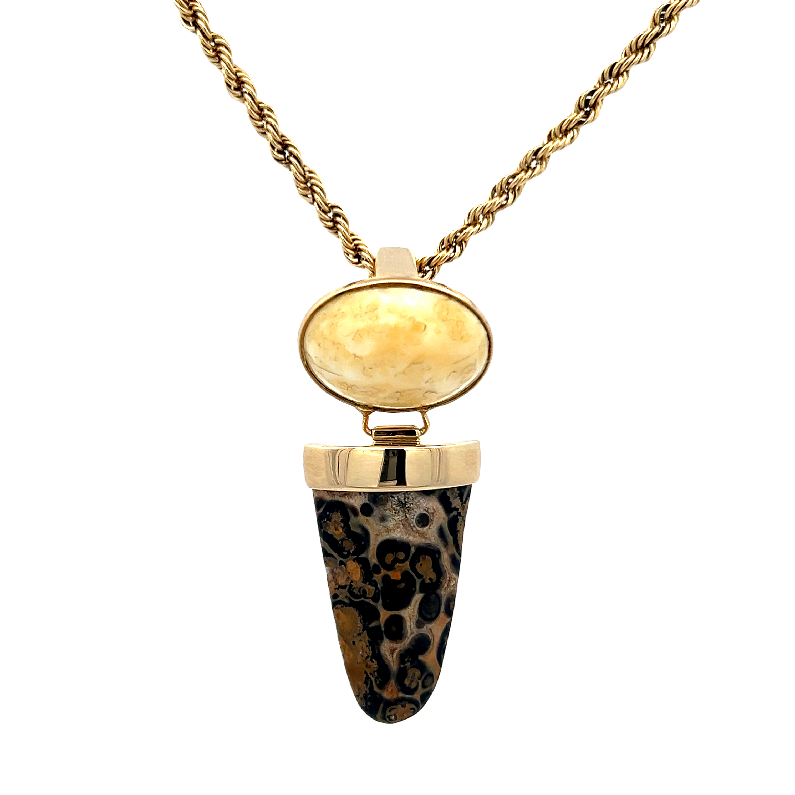 14k Yellow Gold Quartz Pendant