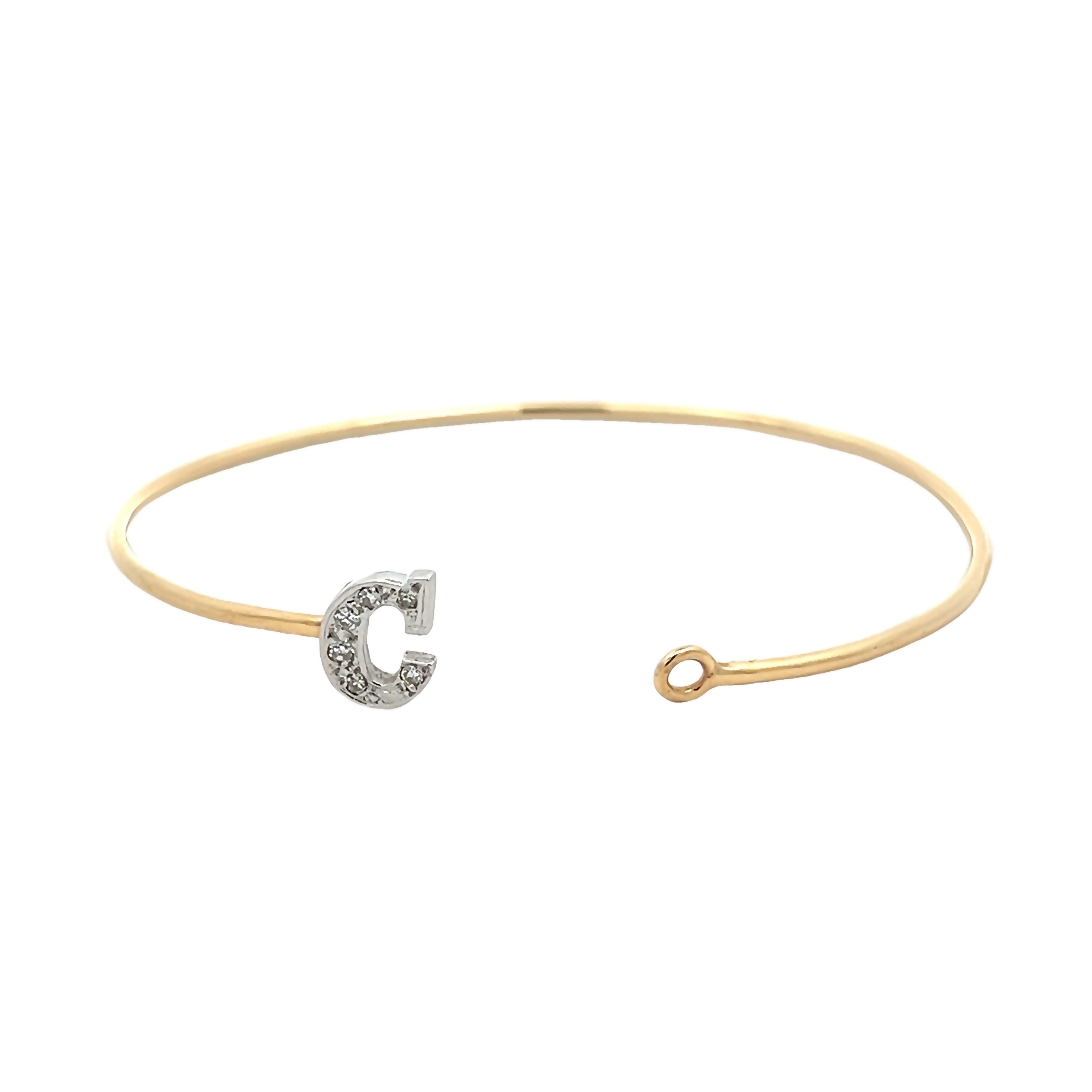 18k Yellow Gold Letter C Bracelet