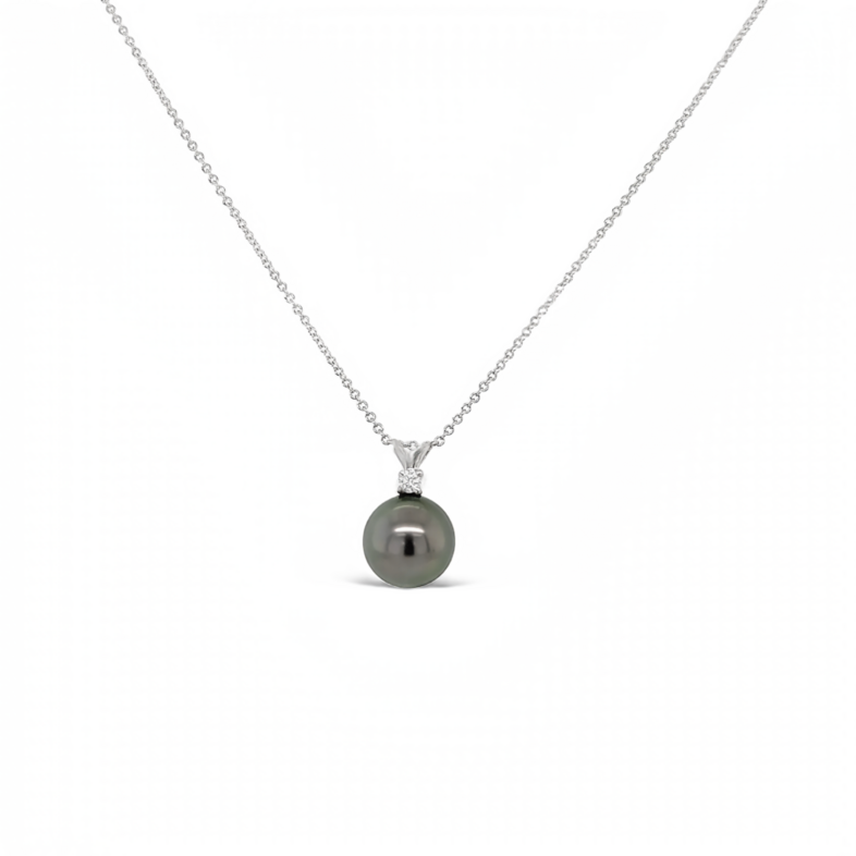 0.70 Carat Diamond Ball Pendant Necklace In 14K Yellow Gold