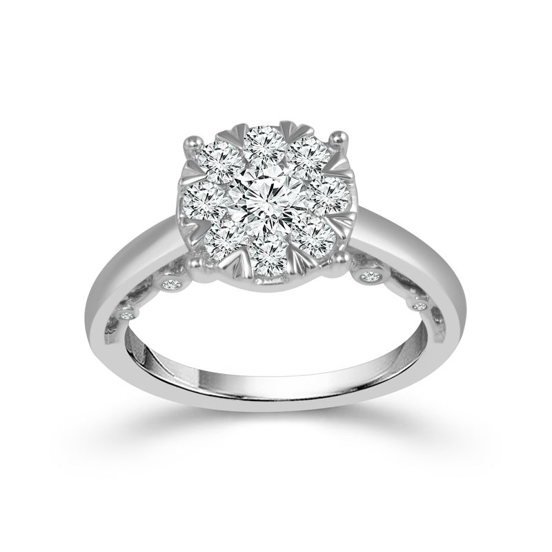 14k White Gold Diamond Engagement Ring