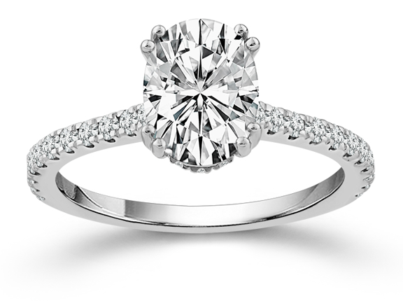 14k White Gold Diamond Engagement Ring