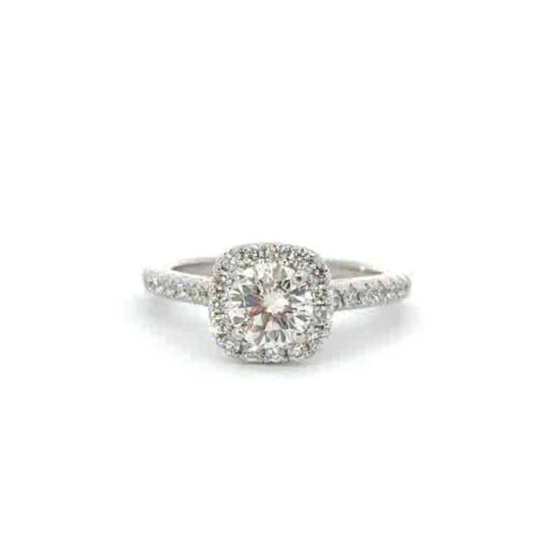 14kt Diamond Halo Engagement Ring