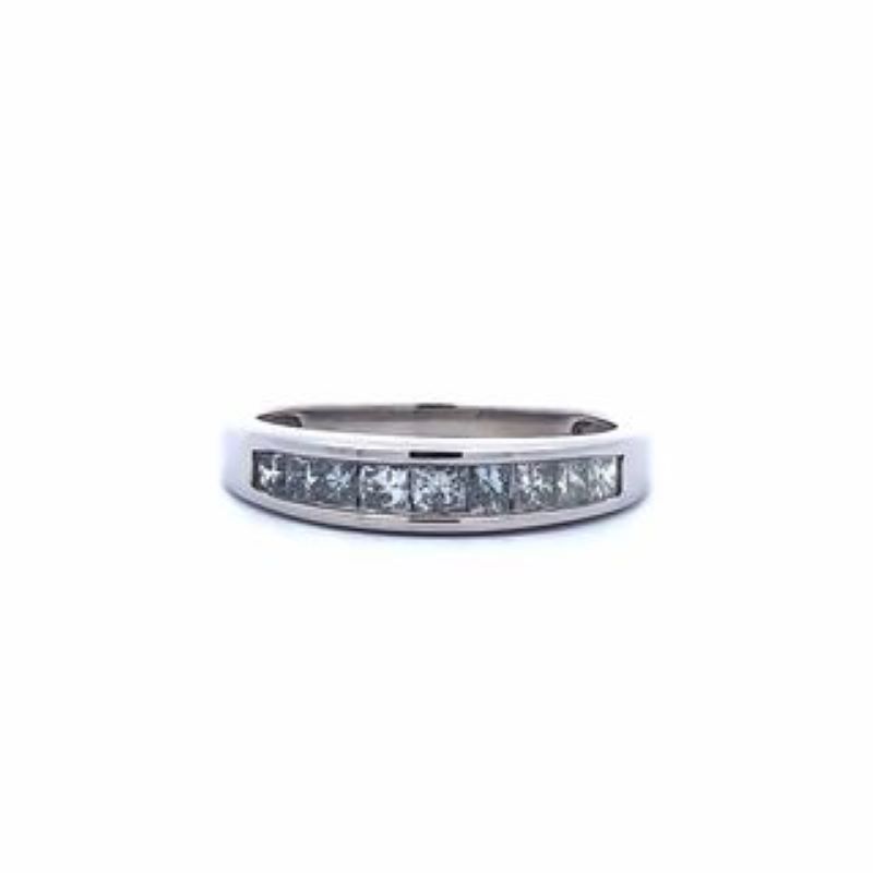 14k White Gold Diamond Wedding Band