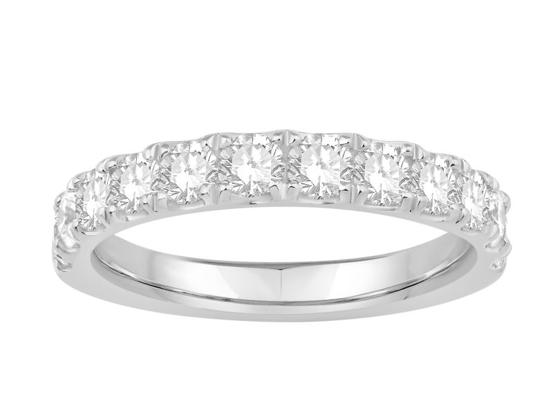 14k White Gold Anniversary Diamond Wedding Band