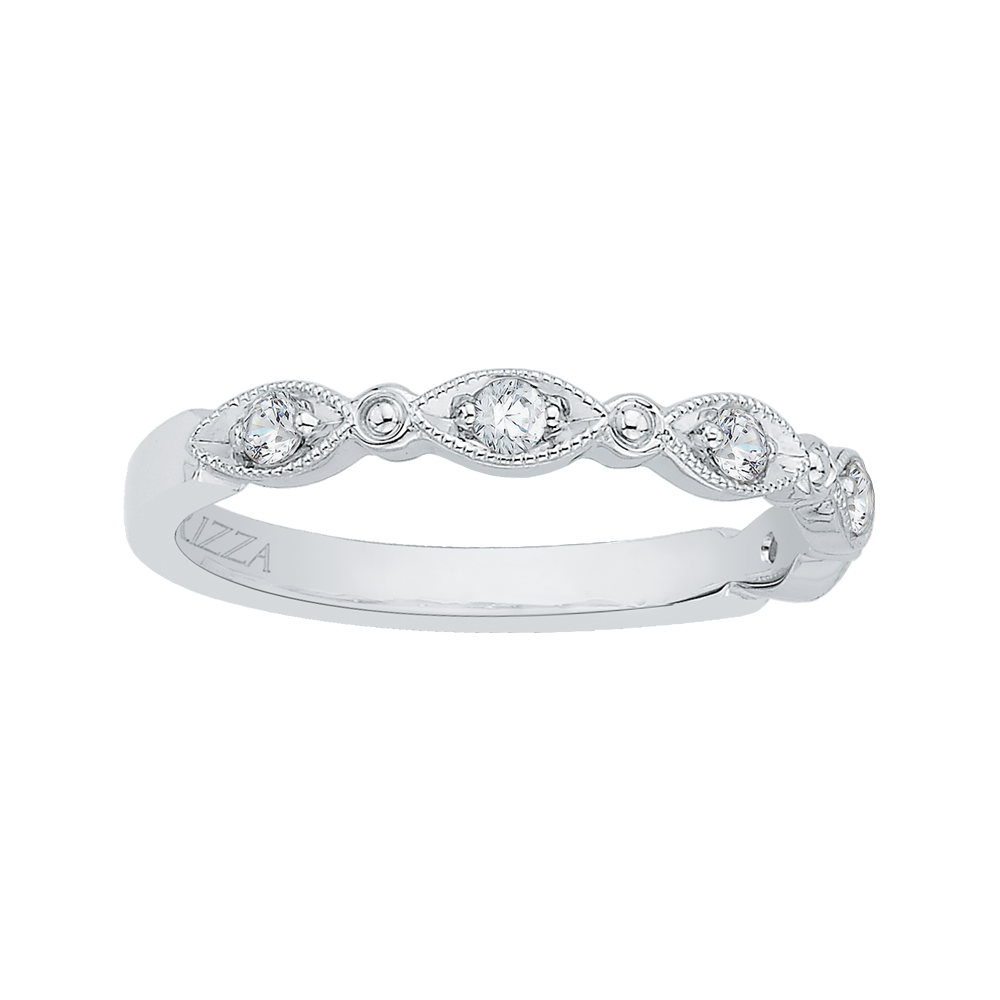 14k White Gold Diamond Wedding Band