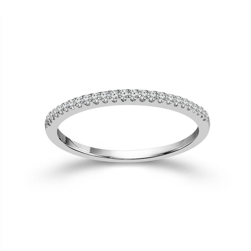 10k White Gold Diamond Wedding Band